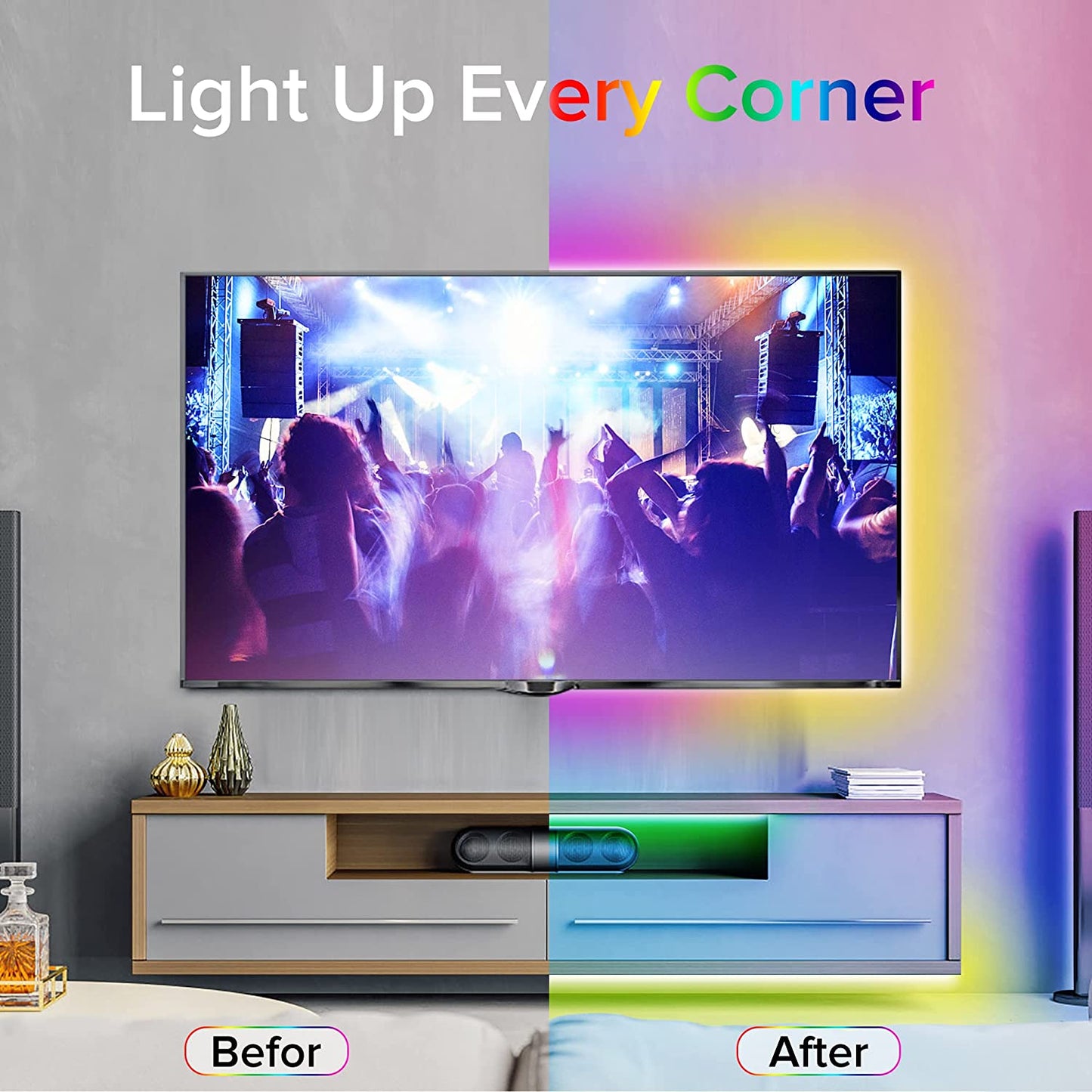 Tiras LED, Luces Habitación 10 Metros, Bonve Pet Tira LED RGB, Bluetooth Musical Con IR Control Remoto 40 Teclas Y APP, 16 Milliones De Colores, Luz Para Decoración TV Cocina Fiesta