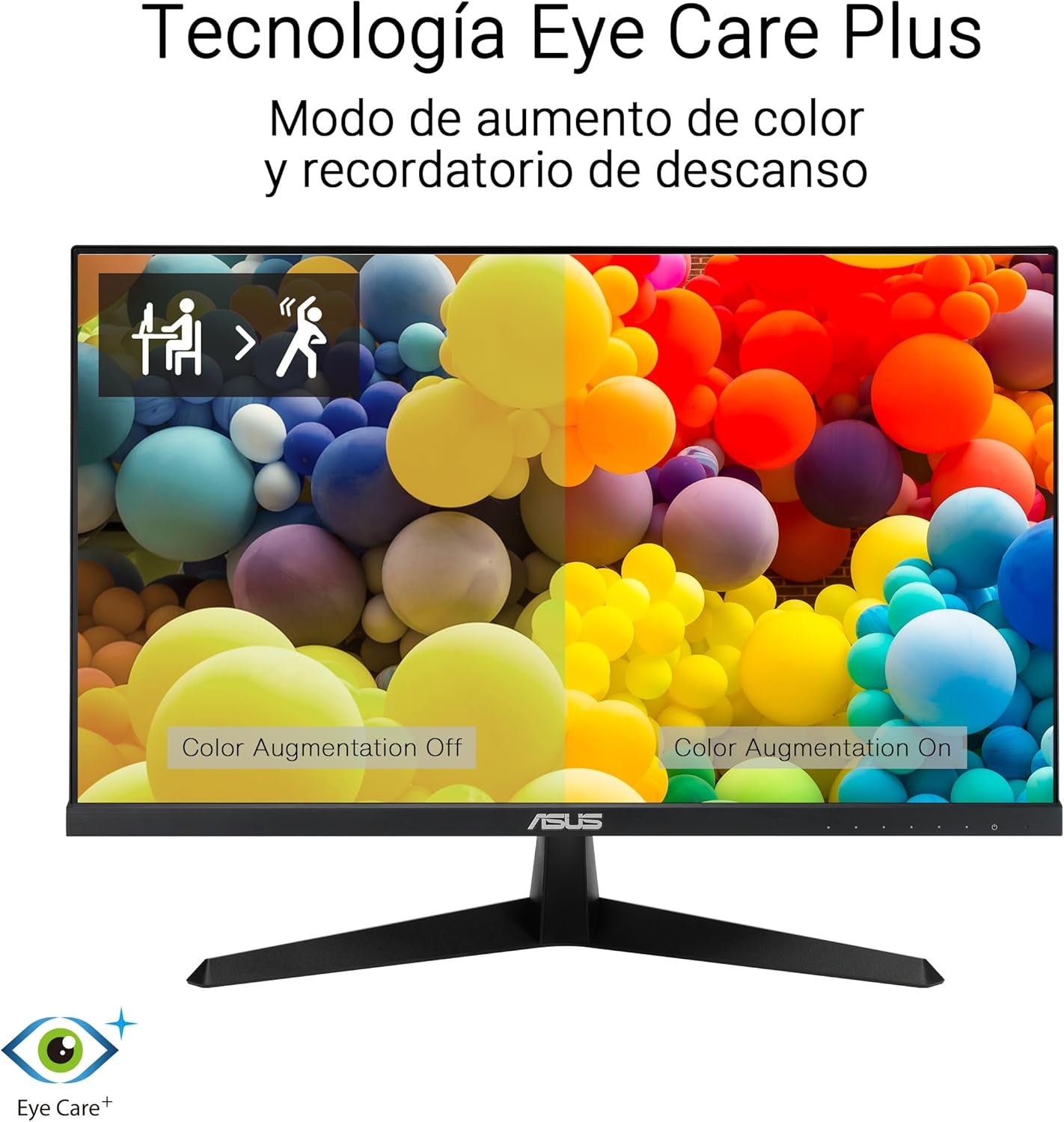 ASUS VY249HGR - Monitor Eye Care Gaming De 23,8" FHD (1920 X 1080), IPS, 120Hz(Oc), Smoothmotion, 1Ms (MPRT), Adaptive Sync, Eye Care Plus, Filtro De Luz Azul, Flicker Free, Tratamiento Antibacterial