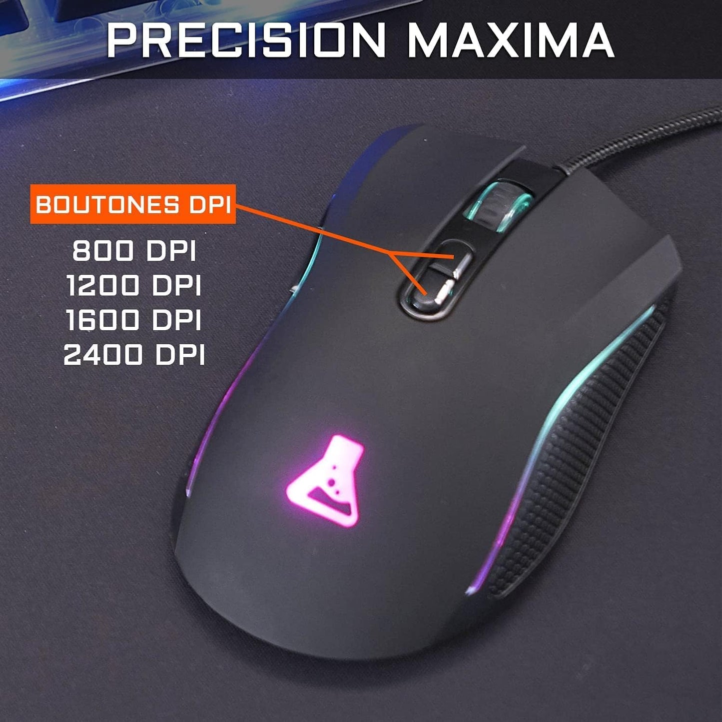 G-Lab Combo Yttrium - Pack Teclado Y Raton Gaming, Combo 3 En 1 Con Teclado Gaming QWERTY, 105 Teclas, Ratón Gamer 2600 Dpi, Alfombrilla De Ratón Gamer - PC/PS4/PS5 (Nueva Versión)