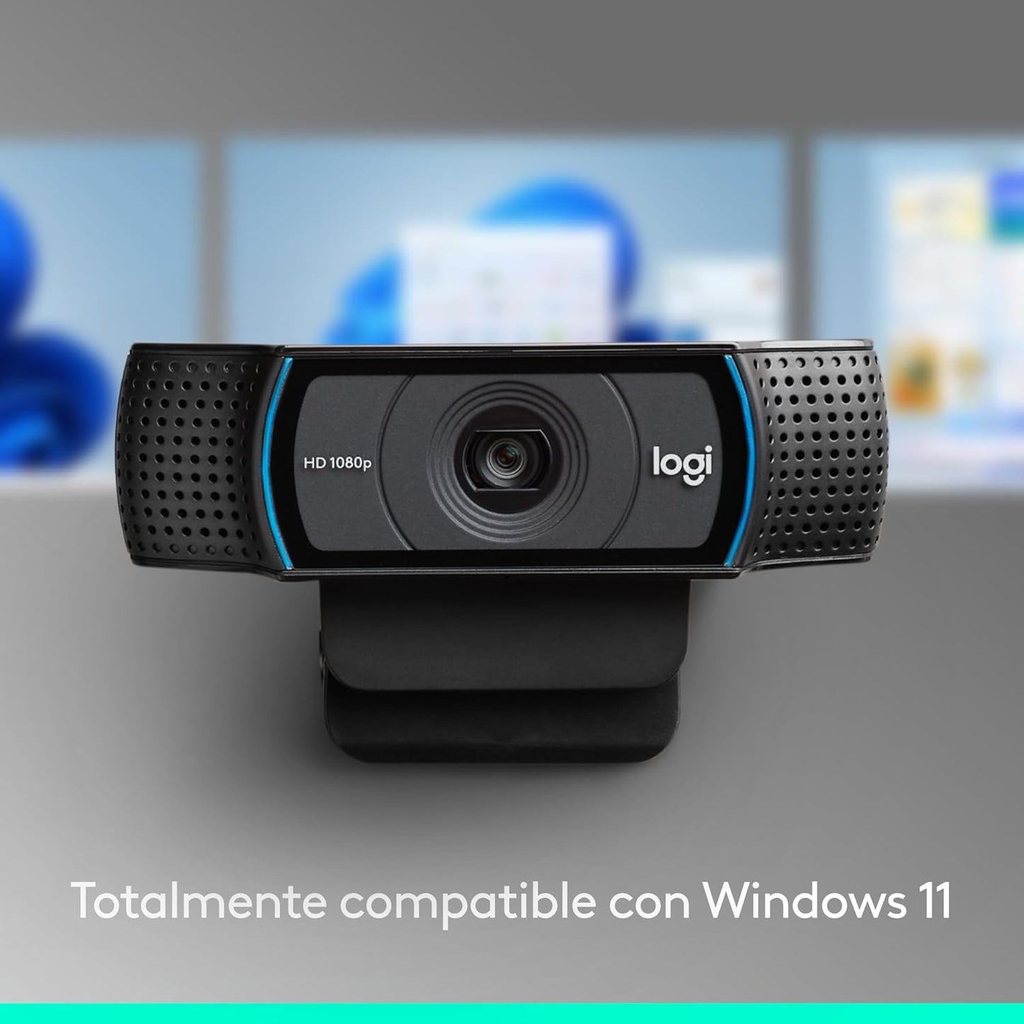 Logitech C920 HD Pro Webcam,Videoconferencias1080P/30 Fps,Sonido Estéreo,Corrección De Iluminación Hd,Skype/Hangouts/Facetime, Pc/Mac/Android/Chromebook, Funcionan Con Teams, Google Meet, Zoom-Negro