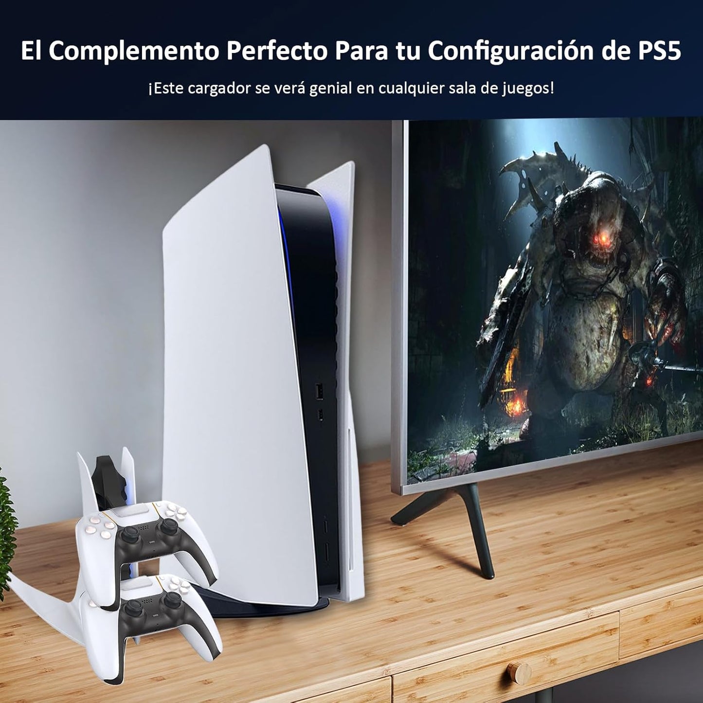 Nexigo Cargador De Controlador PS5 Edición Especial, Estación De Carga Inalámbrica Con Dos Puertos USB C, Base De Carga Rápida USB Dual Para Controlador Sony Playstation 5