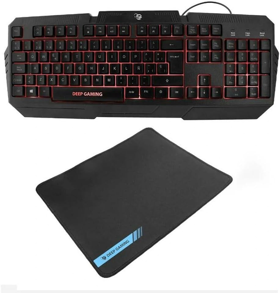 X-Wing 2 Pack Gaming 4 En 1 - Teclado Membrana QWERTY Con Ñ Retroiluminado, Ratón Óptico RGB 7200DPI, Auriculares Con Micrófono, Alfombrilla Antideslizante. Set up Gaming Multiplataforma