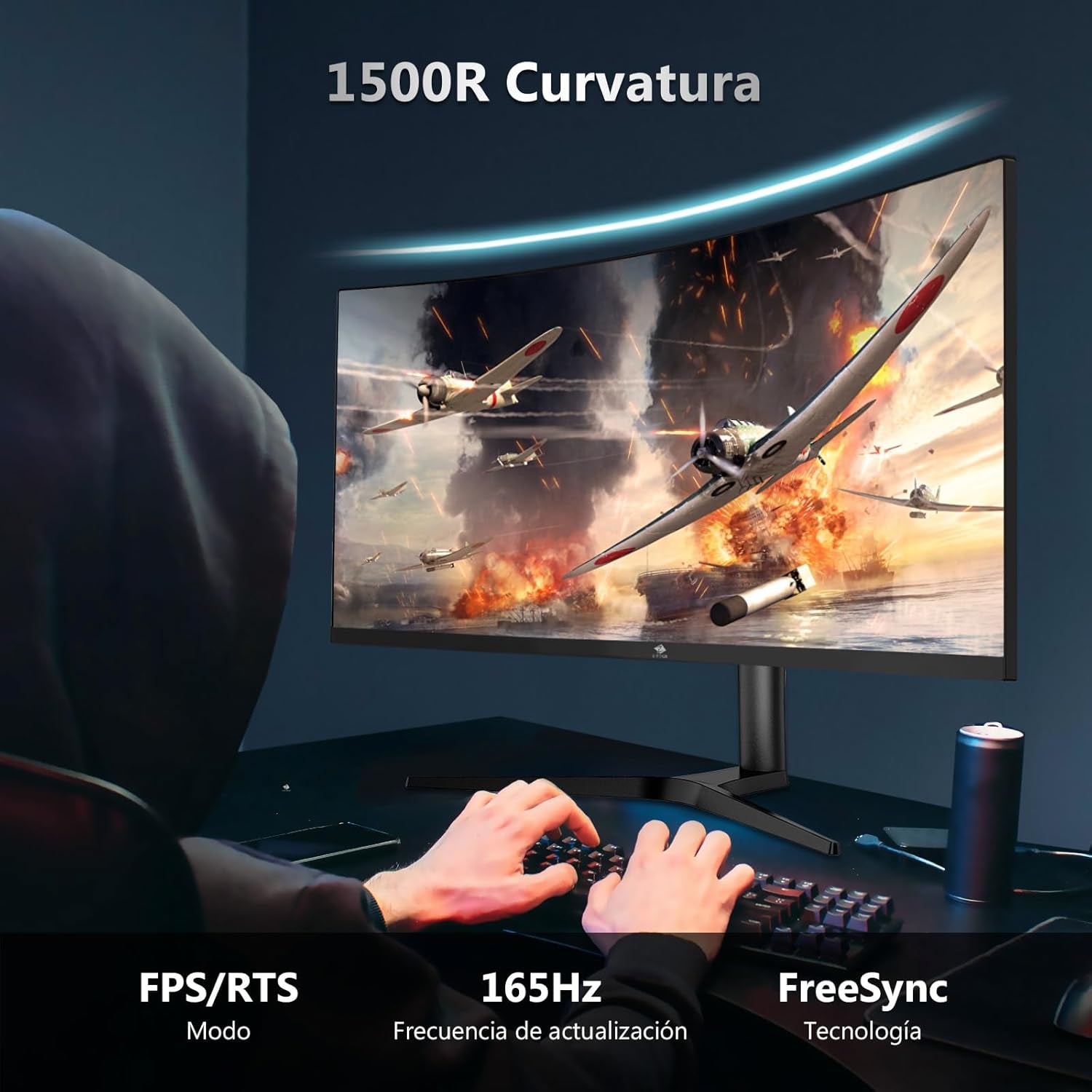Z-Edge Monitor Gaming Curvo 34'', 165Hz, 3440X1440, 1Ms MPRT, Altura & Inclinación Ajustables, Pantalla Ultra Ancho 21:9 Con DP Cable, Freesync, 1500R VA, 2* HDMI2.0 &2* DP1.4, RGB, VESA 100 * 100Mm