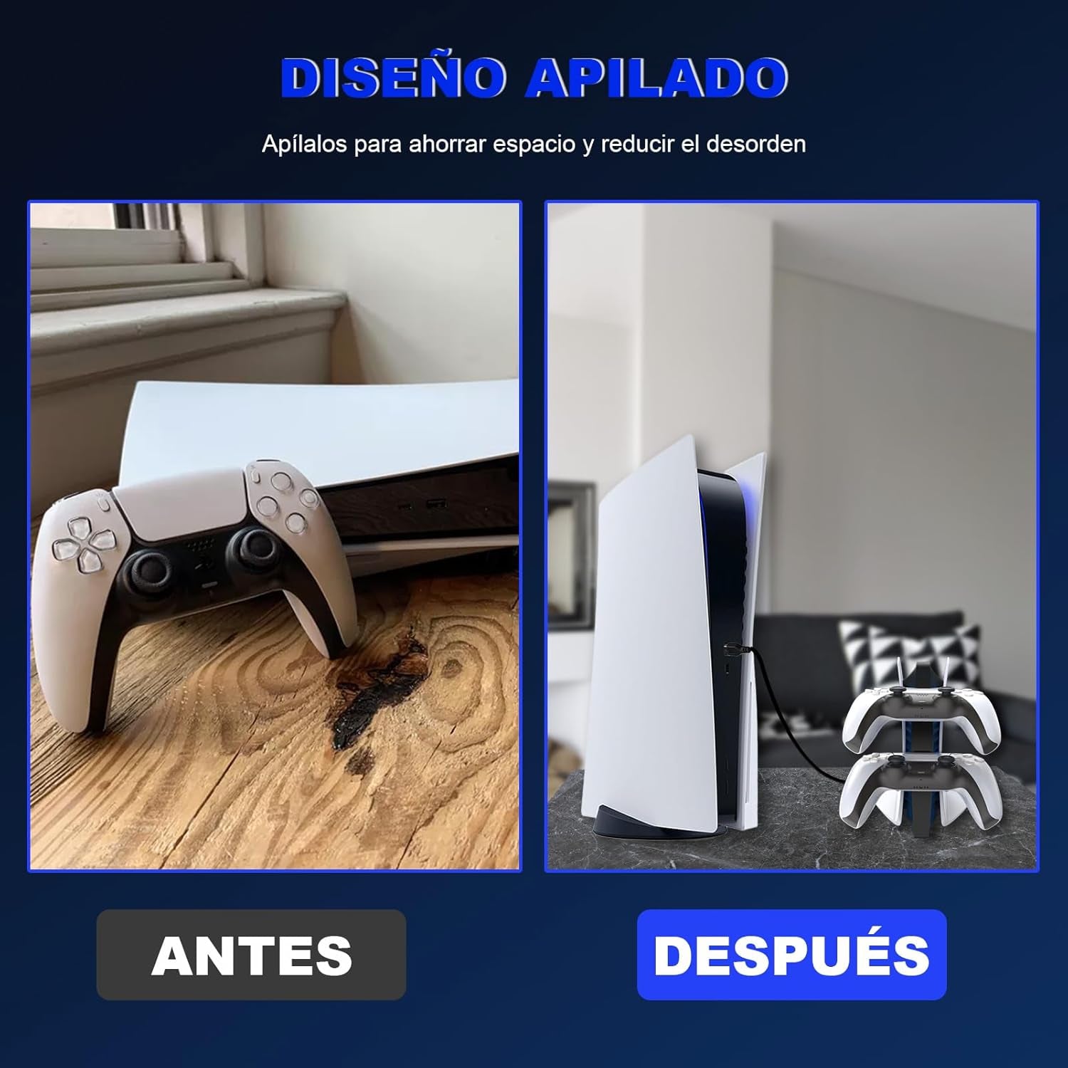 Nexigo Cargador De Controlador PS5 Edición Especial, Estación De Carga Inalámbrica Con Dos Puertos USB C, Base De Carga Rápida USB Dual Para Controlador Sony Playstation 5
