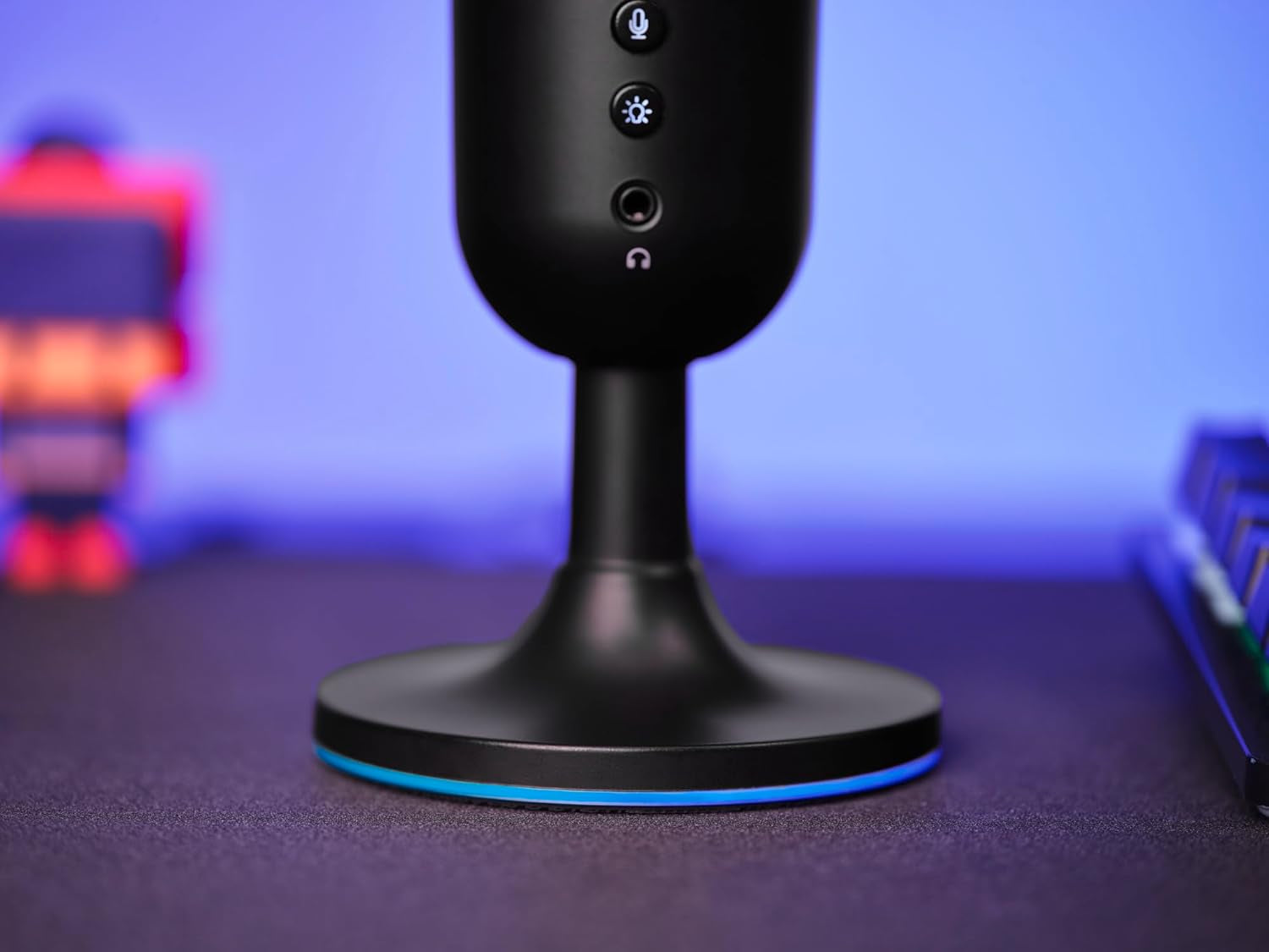 Trust Gaming GXT 236 Yami Micrófono PC USB Para Streaming Podcast Twitch Discord ASMR Youtube Playstation 5 Juegos, Micrófono De Condensador Cardioide, Micro Con Iluminación LED RGB - Negro