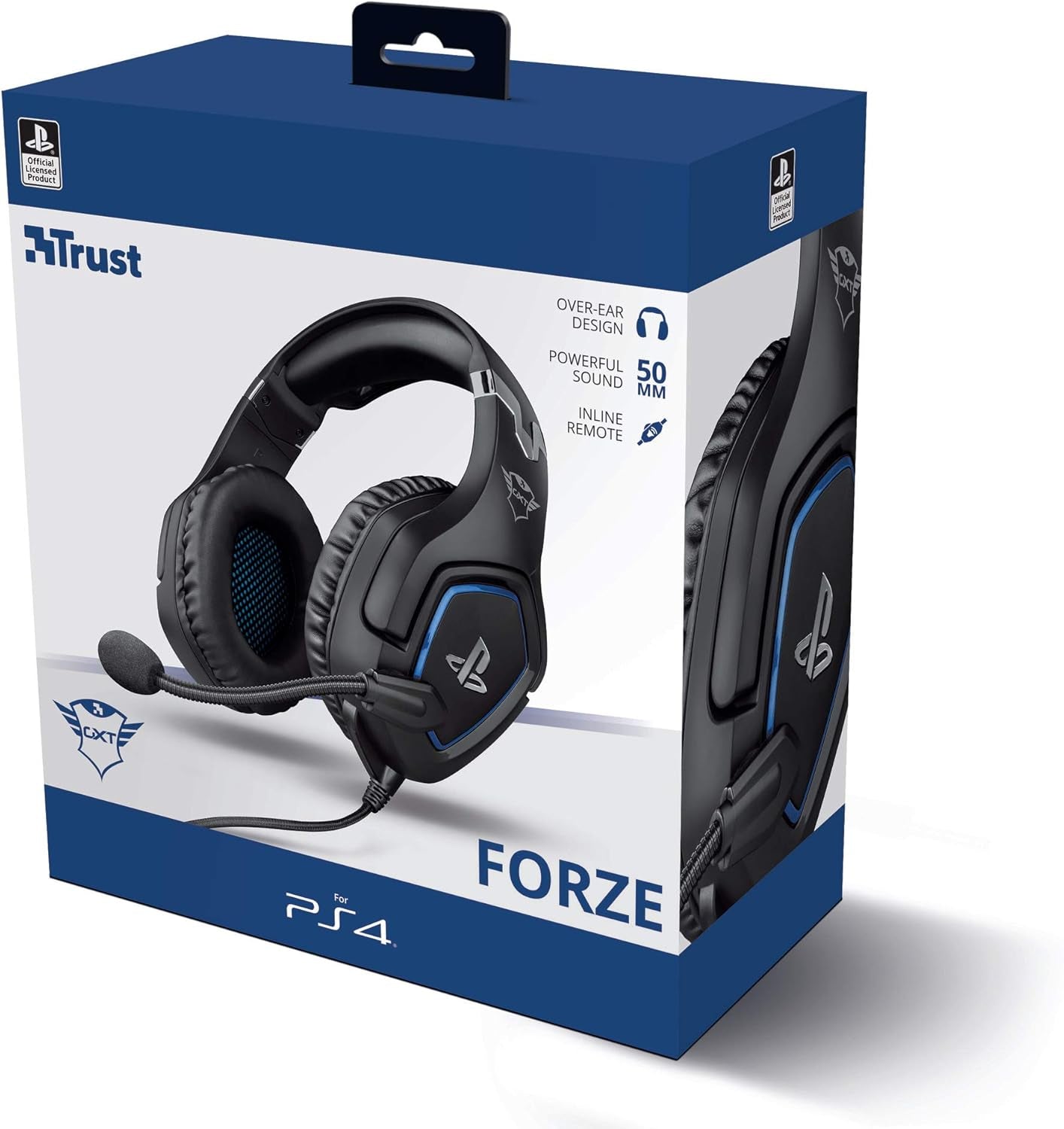 Trust Gaming Cascos PS4 Y PS5 Auriculares De Gaming GXT 488 Forze, Licencia Oficial Para Playstation, Micrófono Plegable, Altavoces Activos De 50 Mm, Cable Trenzado De Nailon De 1.2 M, Negro
