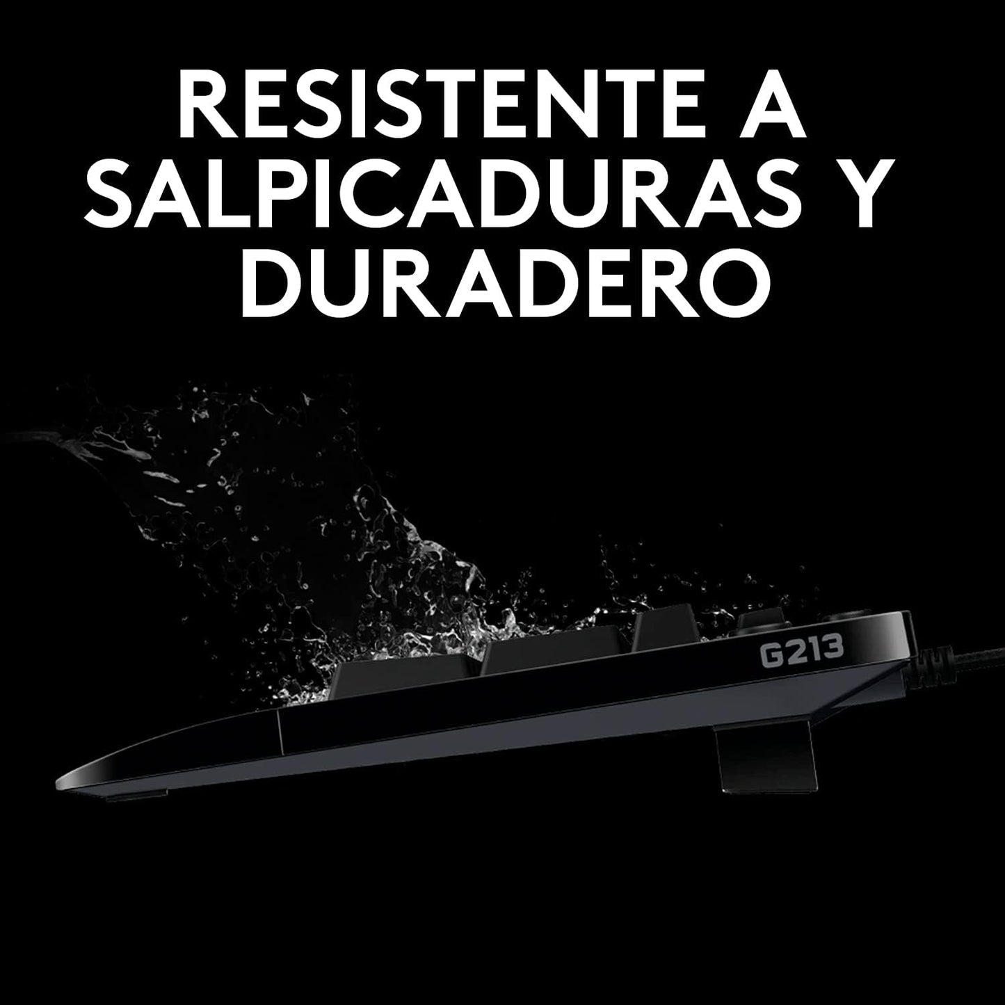 Logitech G213 Prodigy Teclado Gaming Con Reposamuñecas, RGB LIGHTSYNC, Teclas Retroiluminadas Y Personalizables, Resistente a Salpicaduras, Controles Multimedia Dedicados, Disposición QWERTY ES