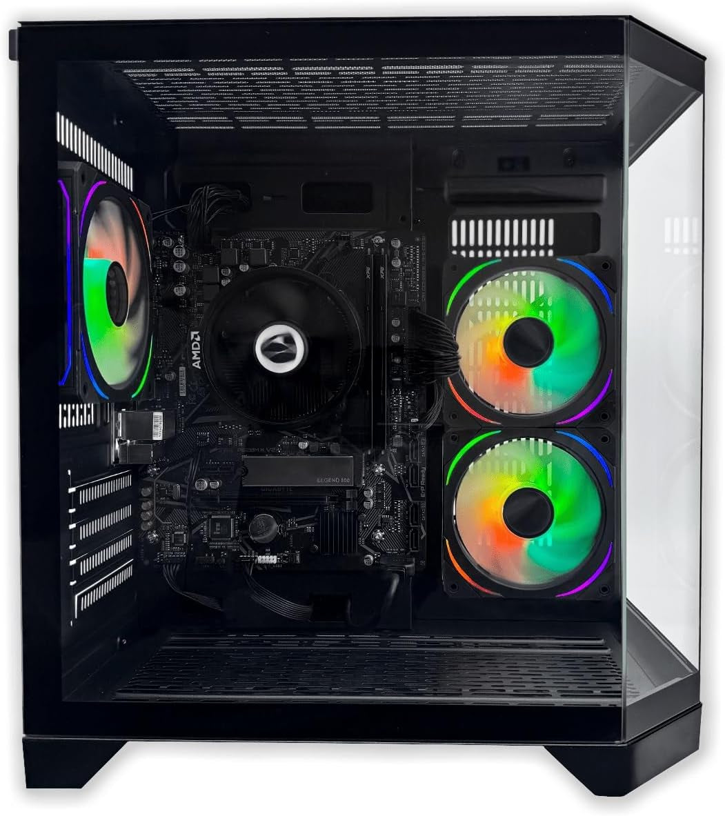 Nitropc - Pack Bronze | PC Gaming Completo (AMD Ryzen 5 4650G 6/12 4.2Ghz, RX Vega 7, RAM 16GB, M.2 1TB, Windows 11 | Wifi, Monitor 24", Teclado, Ratón, Auriculares) Ordenador Sobremesa (Negro)