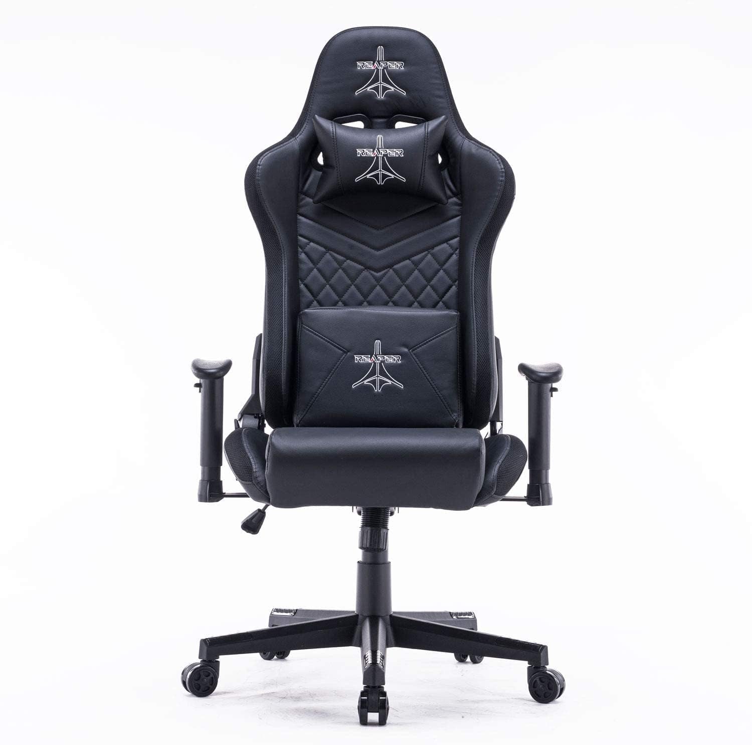 La Voglia Di Fare Reaper - Silla De Gaming Profesional Con Tecnología LED RGB Integrada, Respaldo Reclinable, Perfiles LED Coloridos Personalizables Con Amplia Selección De Color (Negro)
