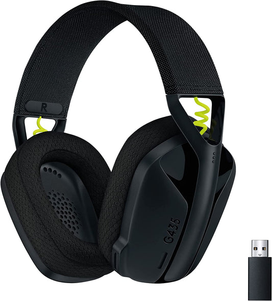 Logitech G G435 Auriculares Inalámbricos LIGHTSPEED Para Gaming, Ligeros, Micrófono Integrado, Batería De 18 Horas, Compatibles Con Dolby Atmos, Bluetooth, PC, PS4, PS5, Móvil, Nintendo Switch - Negro