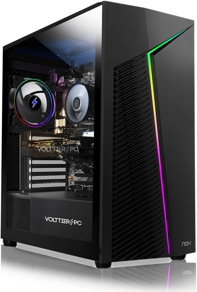 Volttierpc - PC Gaming Completo Intel Core I5 12400F | NVIDIA RTX 3050 6GB | 16GB DDR4 | 1TB M.2 SSD | Wifi 6 + Bluetooth 5.2 | Windows 11 Pro | Monitor 24" 100Hz | Pack Gamer | Ordenador Sobremesa