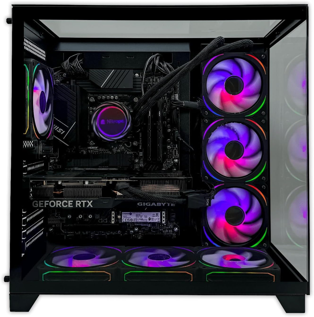 Nitropc - Pack Diamond | PC Gaming Completo (Intel Core I7 12700K 12/20 5.0Ghz, RTX 5060 8GB, RAM 32GB, M.2 2TB, Windows 11 | Wifi, Monitor Curvo 27", Teclado, Ratón, Cascos) PC Sobremesa (Negro)