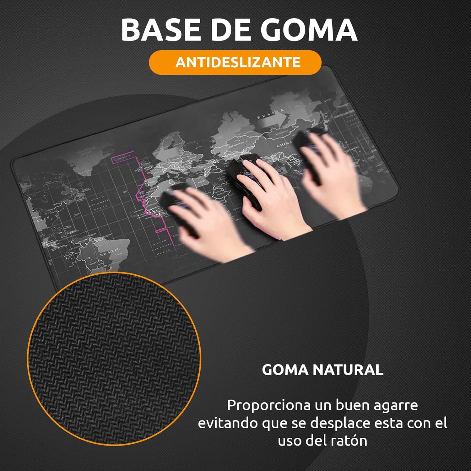 ADM PASS GROUP - Alfombrilla Para Ratón XL, Mousepad XXL 80 X30 Cm Alfombra Gaming Base De Goma Antideslizante PC Tapete Con Microfibras, Accesorios De Oficina. (80Cm X 30Cm)