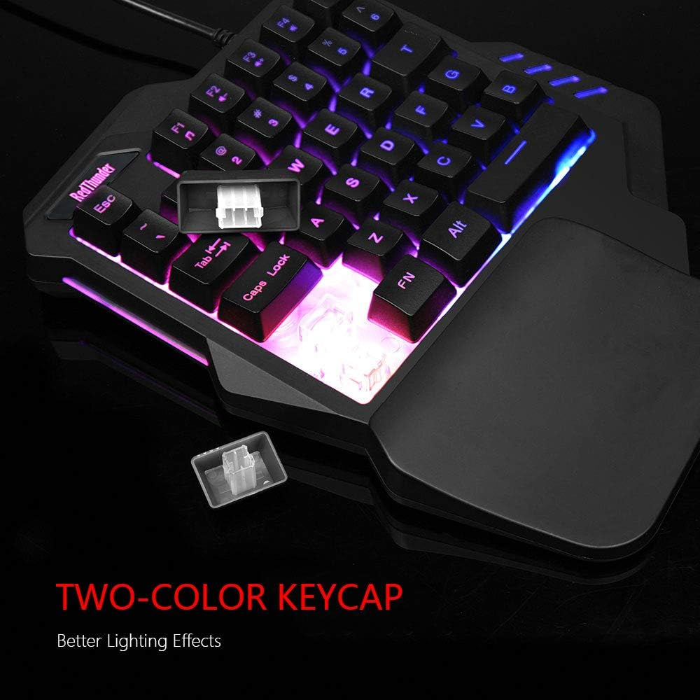 Redthunder G30 Teclado Mecánico RGB Para Juegos Con Una Sola Mano,2 Teclas Macro Integradas+7 Programmable Buttons,Teclado Juego Anti-Ghosting 35 Teclas + Ergonómico Para PC Mac PS5 Xbox One Gamer
