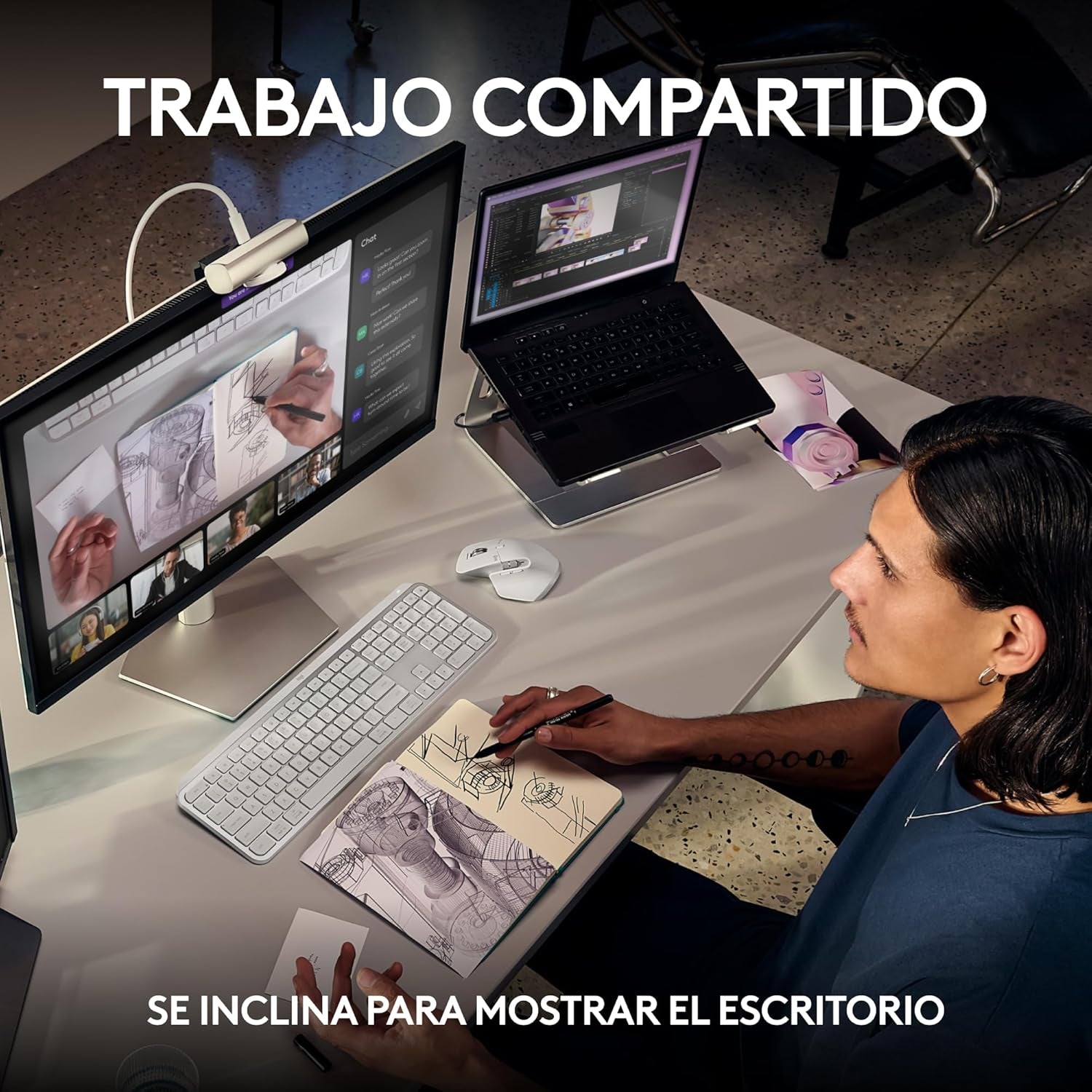Logitech MX Brio Ultra HD 4K Para Colaboración Y Streaming Cámara Web, 1080P a 60 FPS, Dos Micrófonos Reductores De Ruido, USB-C, Tapa, Compatible Con Microsoft Teams, Zoom, Google Meet, Grafito