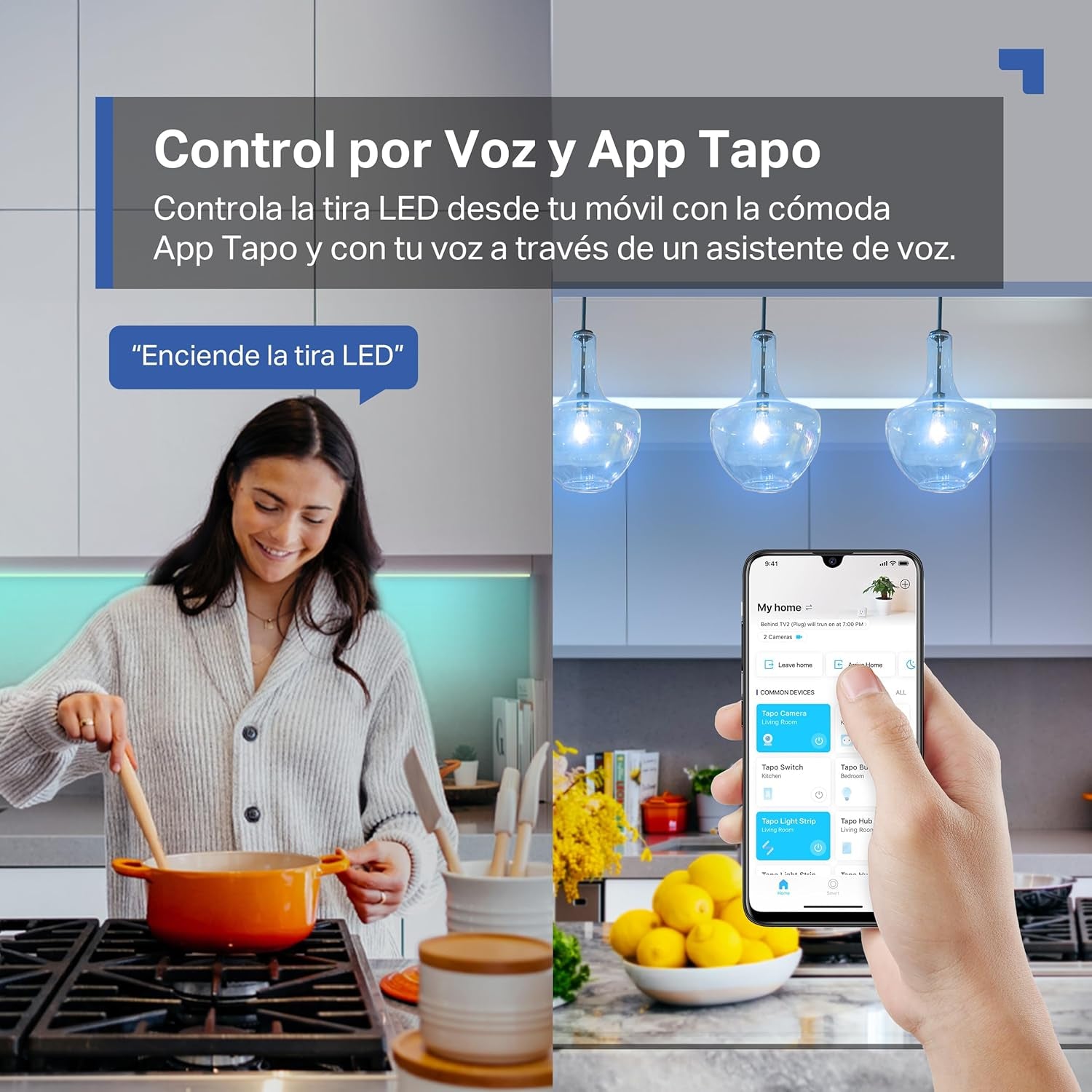 Tapo L900-5 – Tira LED Wi-Fi De 5M, 12V, 16 Millones De Colores Con 2100 Mcd, Adecuado Para La Familia, Sincronización Con Música, Compatible Con Google Y Alexa