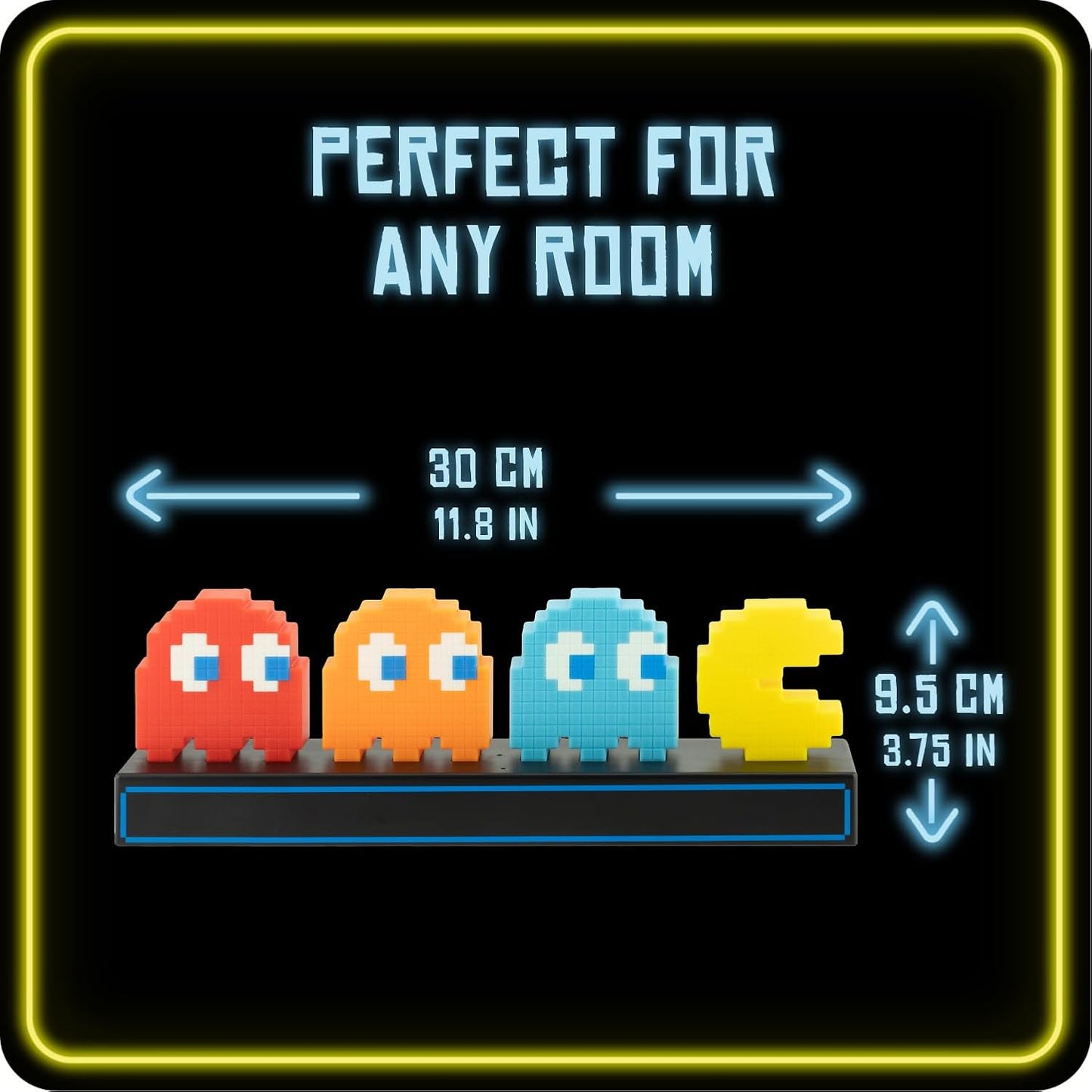 Luz De Escritorio Pac Man & Ghosts - Producto Oficial, Reactiva Al Sonido Con 3 Modos De Luz, Alimentado Por USB O Baterías, Decoración Retro Para Sala De Juegos, Regalo Para Gamers
