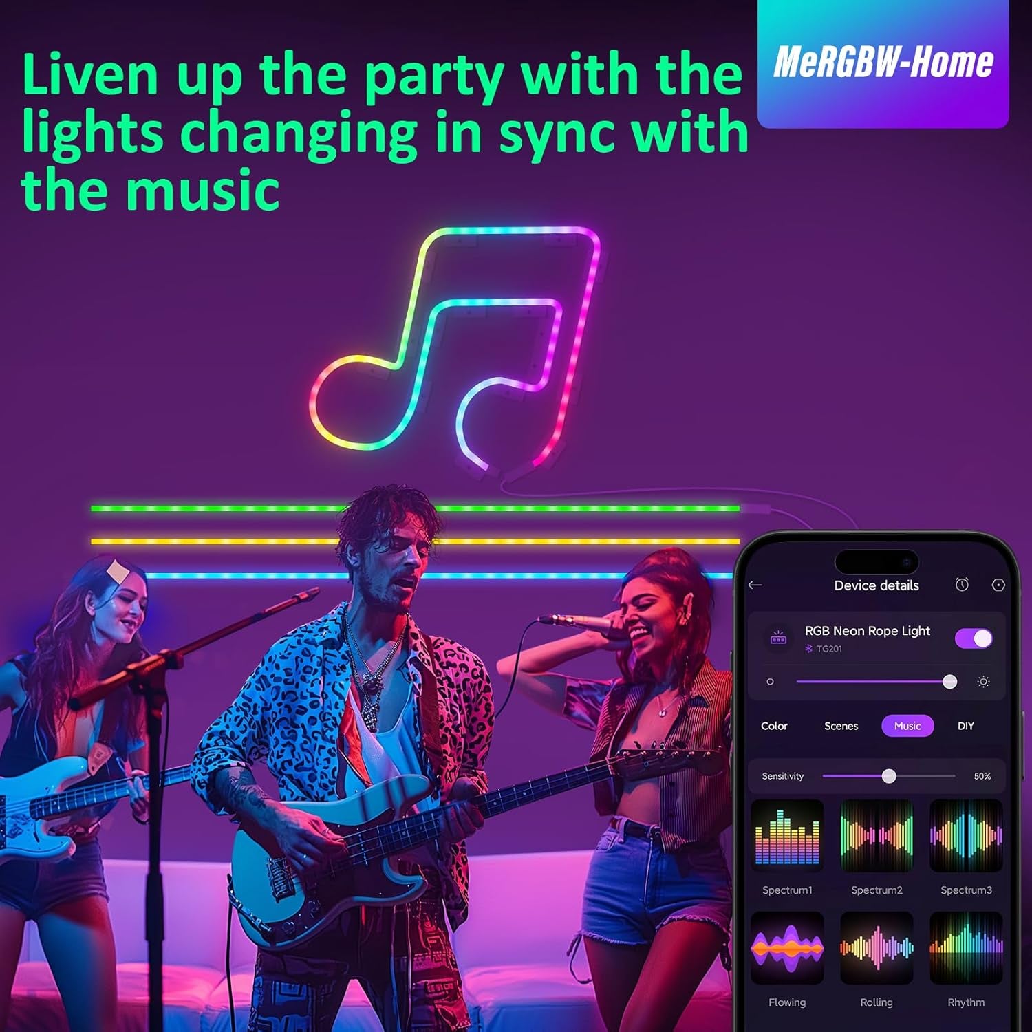 Tiras LED Neon 3M, Luces LED Strip RGB De Neón De DIY Siliconecon, Control Por App, Inteligente Control Segmentado Modo Música Y Escena Arcoíris Para Habitación Gaming, Fiesta, Dormitorio