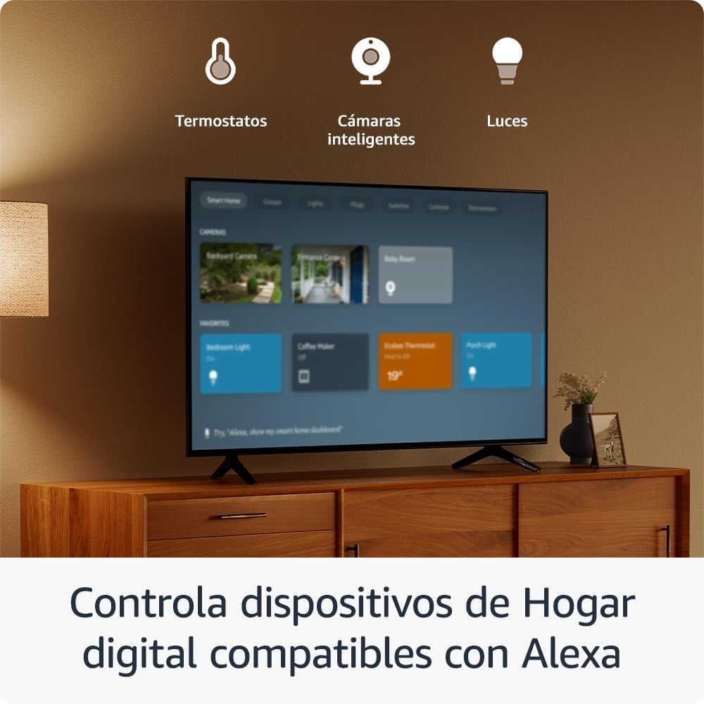 Fire TV Stick HD (Última Generación), Con TV En Directo Gratuita, Mando Por Voz Alexa, Controles De Hogar Digital Y Reproducción En Streaming HD
