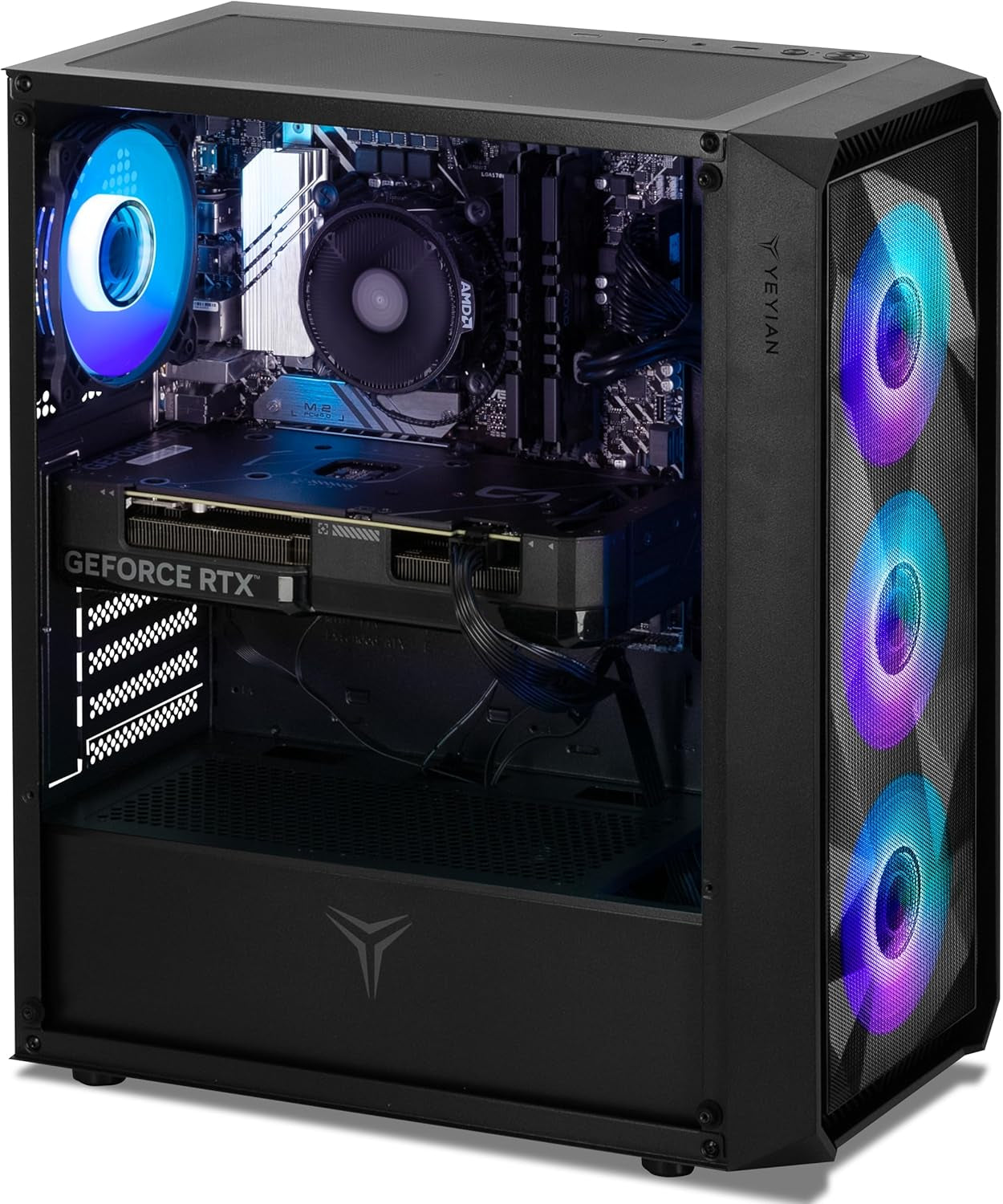 YEYIAN Ordenador PC Gaming AMD Ryzen 7 5700 8 Cores a 4.6 Ghz Y Nvidia Geforce RTX 4060 8GB | 16GB DDR4 3200Mhz | 1TB SSD Nvme Gen3 | Wifi 6 + BT 5.2 | Ethernet | Win 11 Pro