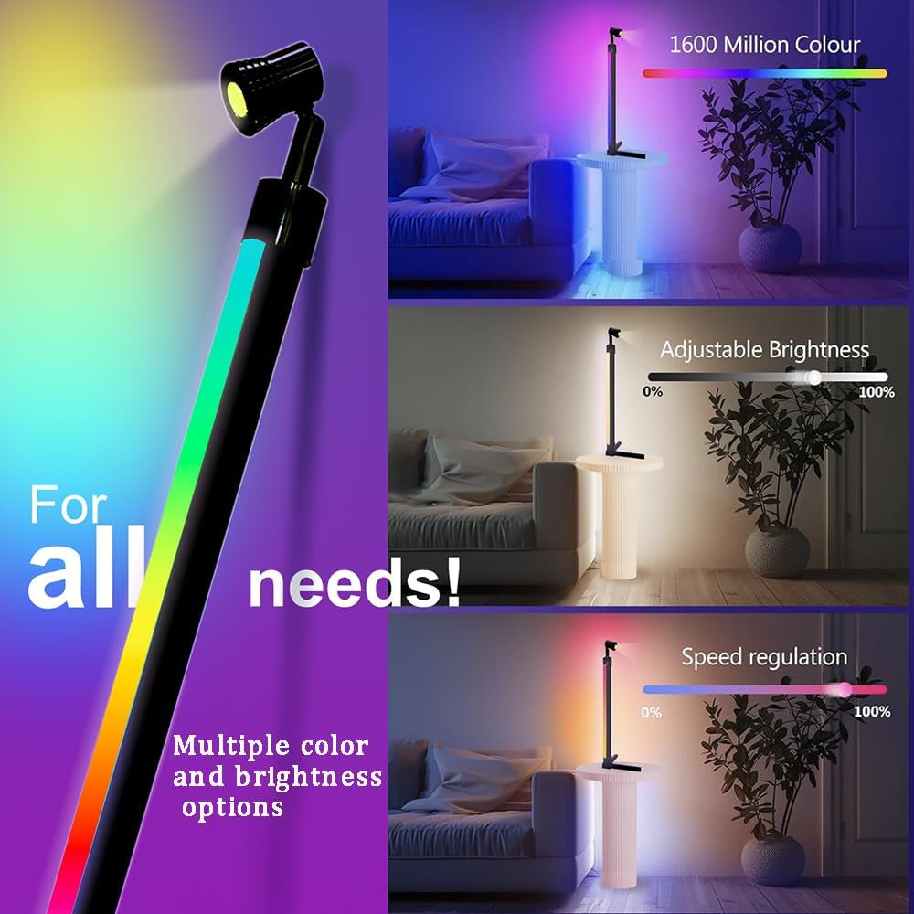 RGB Lightbar 50Cm TV Luz De Fondo USB Operado Lámpara Ambiental 6W Smart Sync Con La Música Y El Control De APP, 360 ° Foco Giratorio, 270 ° Ángulo De Lámpara Para Juegos PC TV Decoración