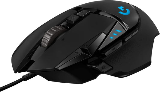 Logitech G502 HERO Ratón Gaming Con Cable Alto Rendimiento, Captor HERO 25K, 25,600 DPI, RGB, Peso Personalizable, 11 Botones Programables, Memoria Integrada, Pc/Mac - Negro