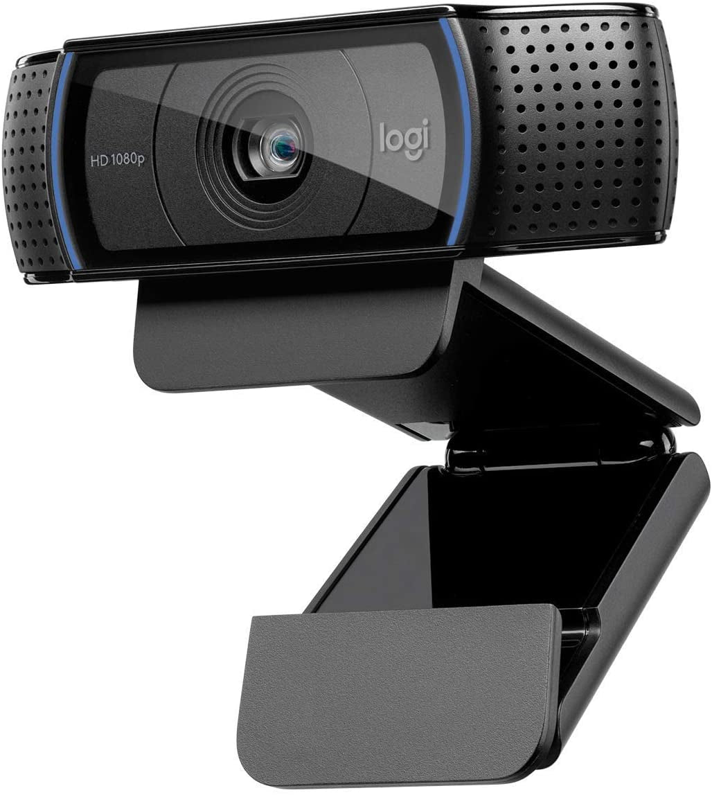 Logitech C920 HD Pro Webcam,Videoconferencias1080P/30 Fps,Sonido Estéreo,Corrección De Iluminación Hd,Skype/Hangouts/Facetime, Pc/Mac/Android/Chromebook, Funcionan Con Teams, Google Meet, Zoom-Negro