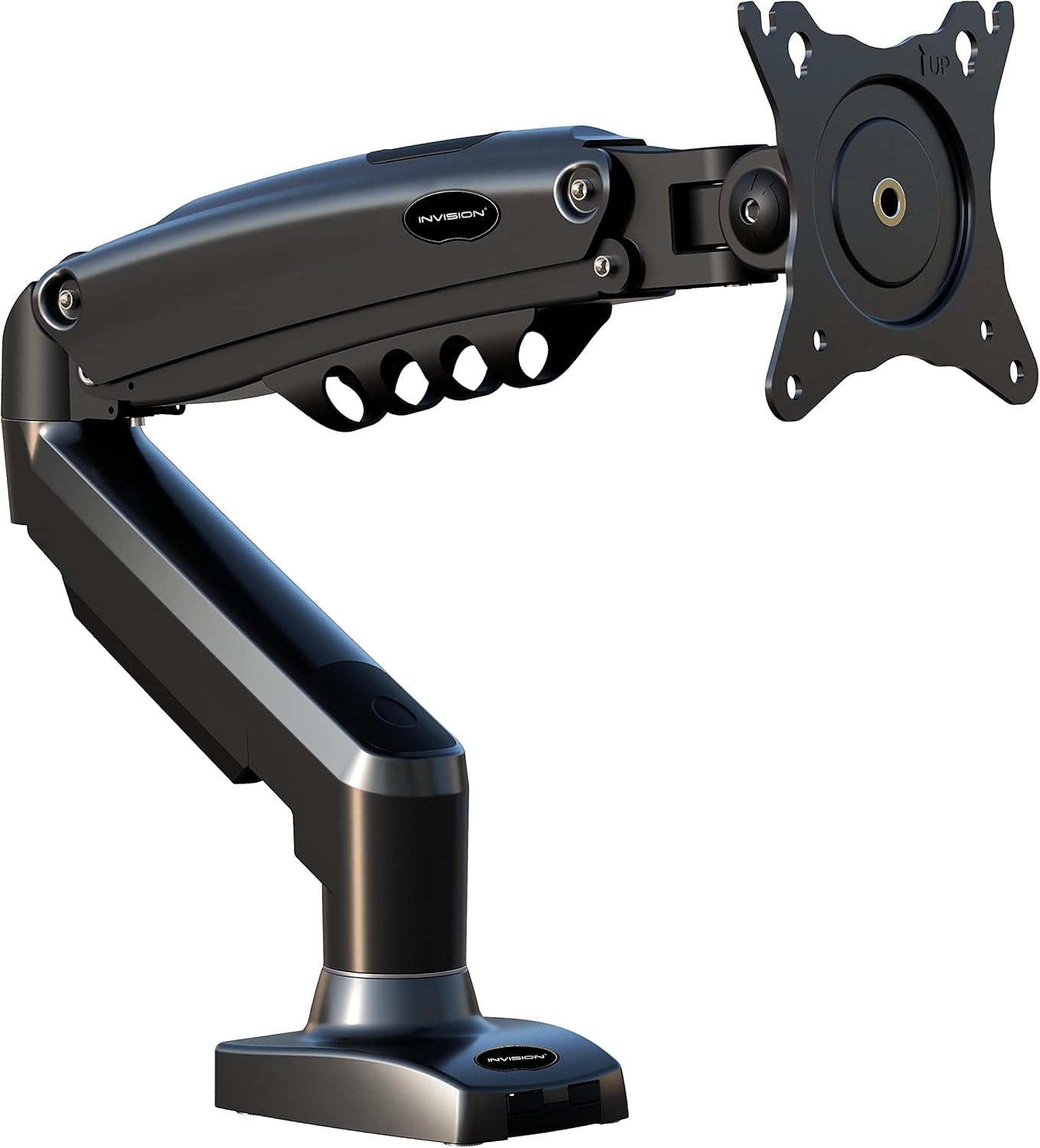 Invision Soporte De Monitor Escritorio Para Pantallas De 19 a 32 Pulgadas, VESA 75 Y 100 Mm, Abrazadera Escritorio Soporte, Ajuste De Altura Con Inclinación, Giratorio, Rotar, Peso 2-9 Kg (MX200)