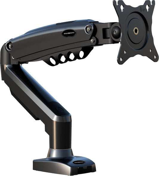 Invision Soporte De Monitor Escritorio Para Pantallas De 19 a 32 Pulgadas, VESA 75 Y 100 Mm, Abrazadera Escritorio Soporte, Ajuste De Altura Con Inclinación, Giratorio, Rotar, Peso 2-9 Kg (MX200)