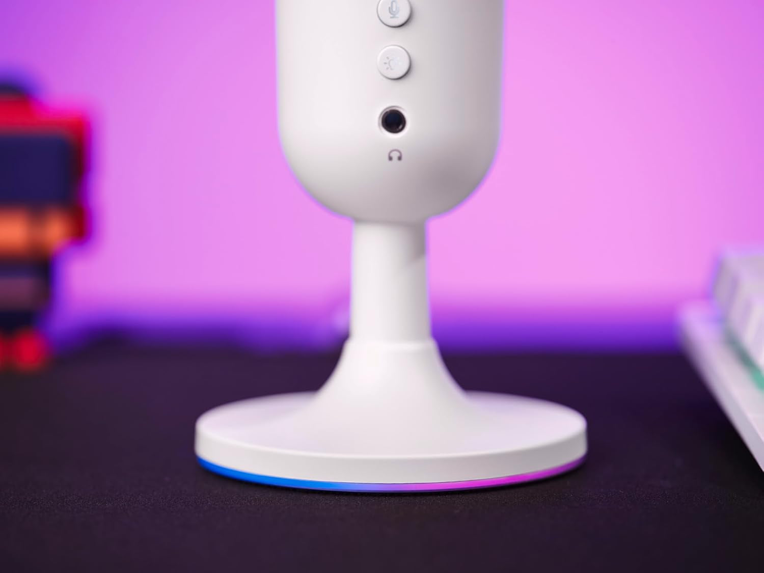 Trust Gaming GXT 236W Yami Micrófono PC USB Para Streaming Podcast Twitch Discord ASMR Youtube Playstation 5 Juegos, Micrófono De Condensador Cardioide, Micro Con Iluminación LED RGB - Blanco