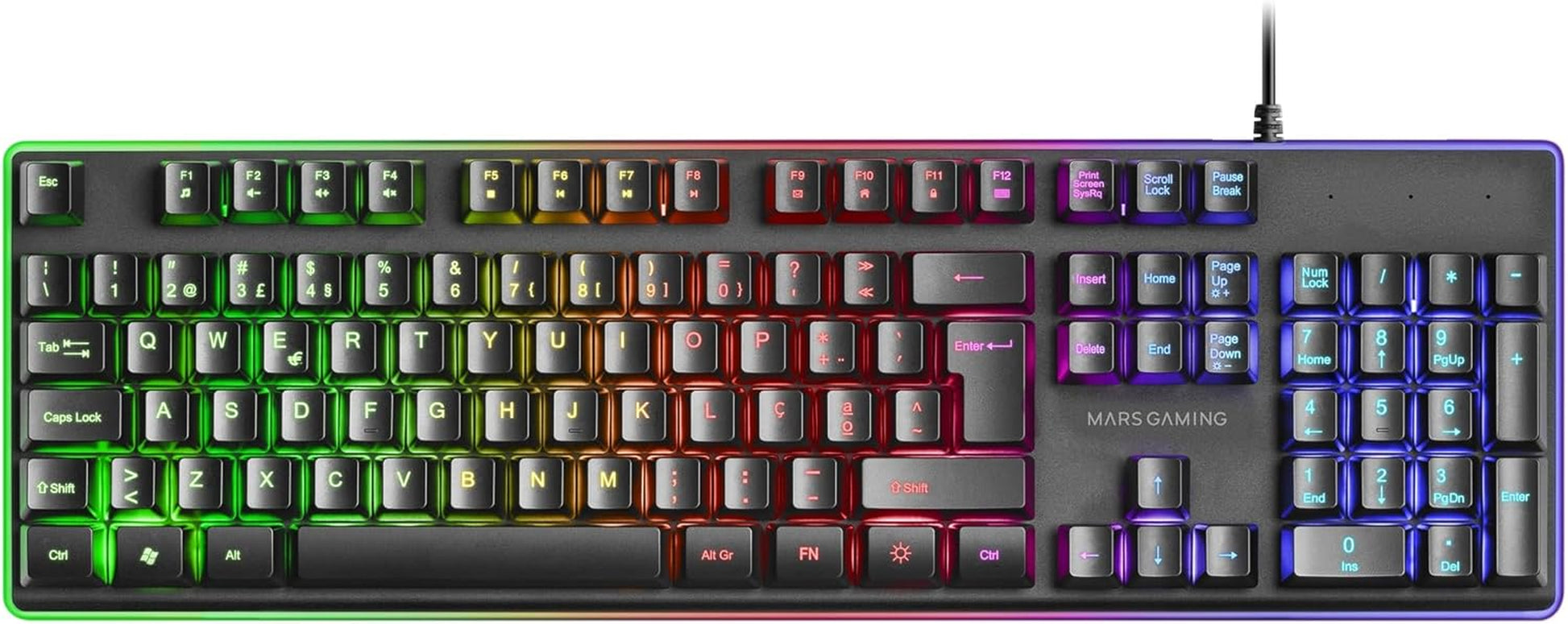 Mars Gaming MCPX, Combo Gaming 3En1 Con Teclado H-Mech Iluminado, Ratón Ultraligero 10000 Dpi Con Software Y Alfombrilla XXL, Compatible Con PC, PS4, PS5, Xbox, Portugués, Negro