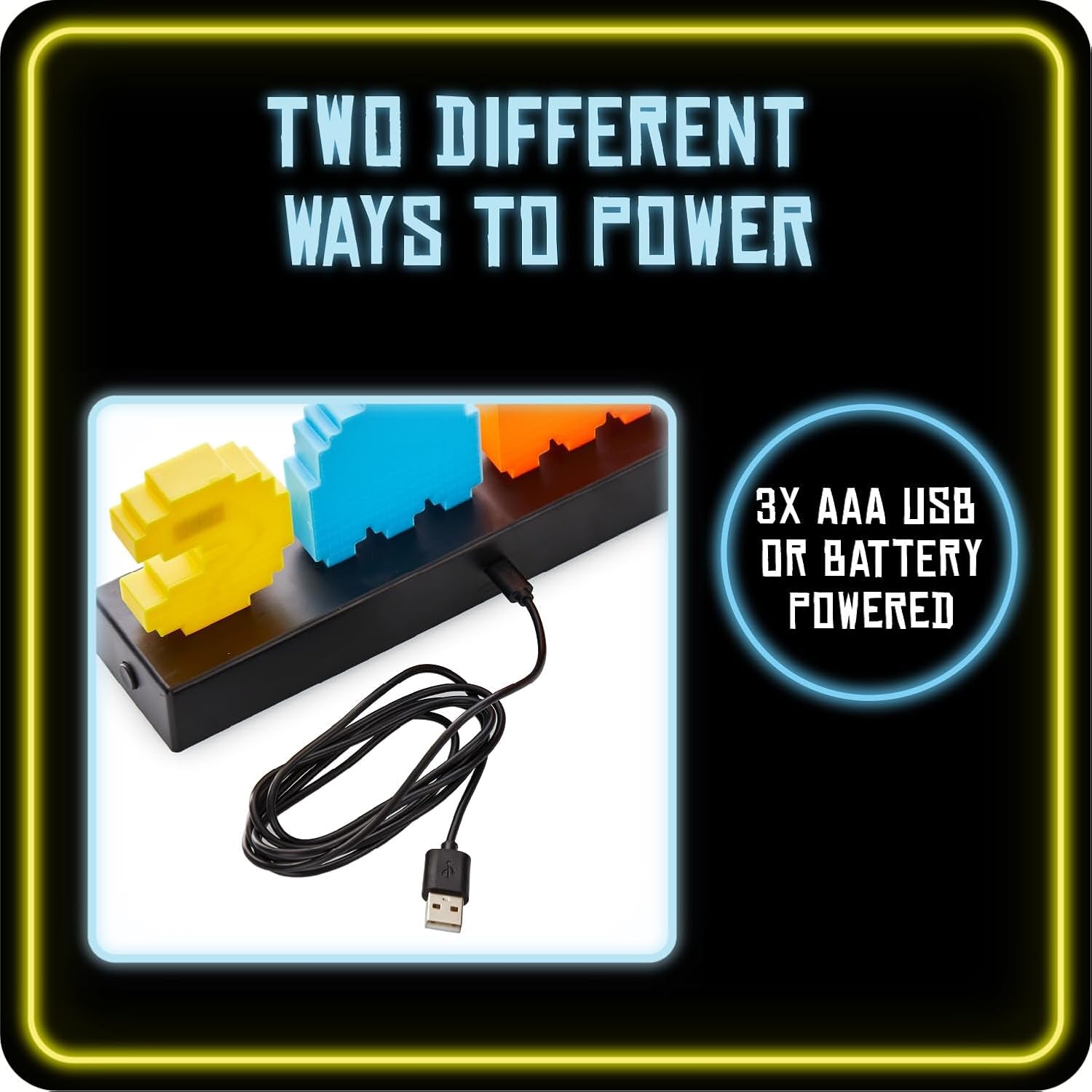 Luz De Escritorio Pac Man & Ghosts - Producto Oficial, Reactiva Al Sonido Con 3 Modos De Luz, Alimentado Por USB O Baterías, Decoración Retro Para Sala De Juegos, Regalo Para Gamers