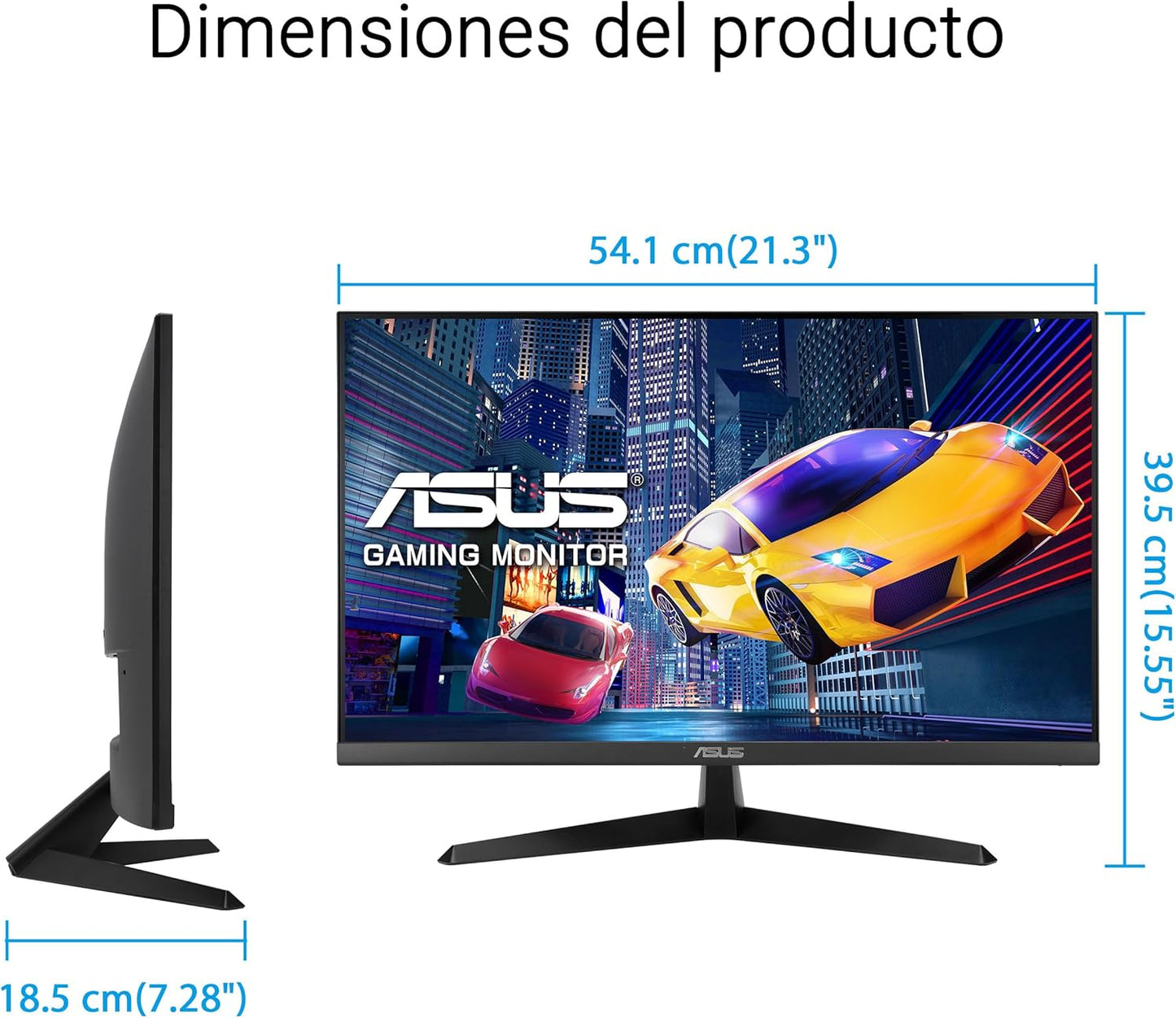 ASUS VY249HGR - Monitor Eye Care Gaming De 23,8" FHD (1920 X 1080), IPS, 120Hz(Oc), Smoothmotion, 1Ms (MPRT), Adaptive Sync, Eye Care Plus, Filtro De Luz Azul, Flicker Free, Tratamiento Antibacterial