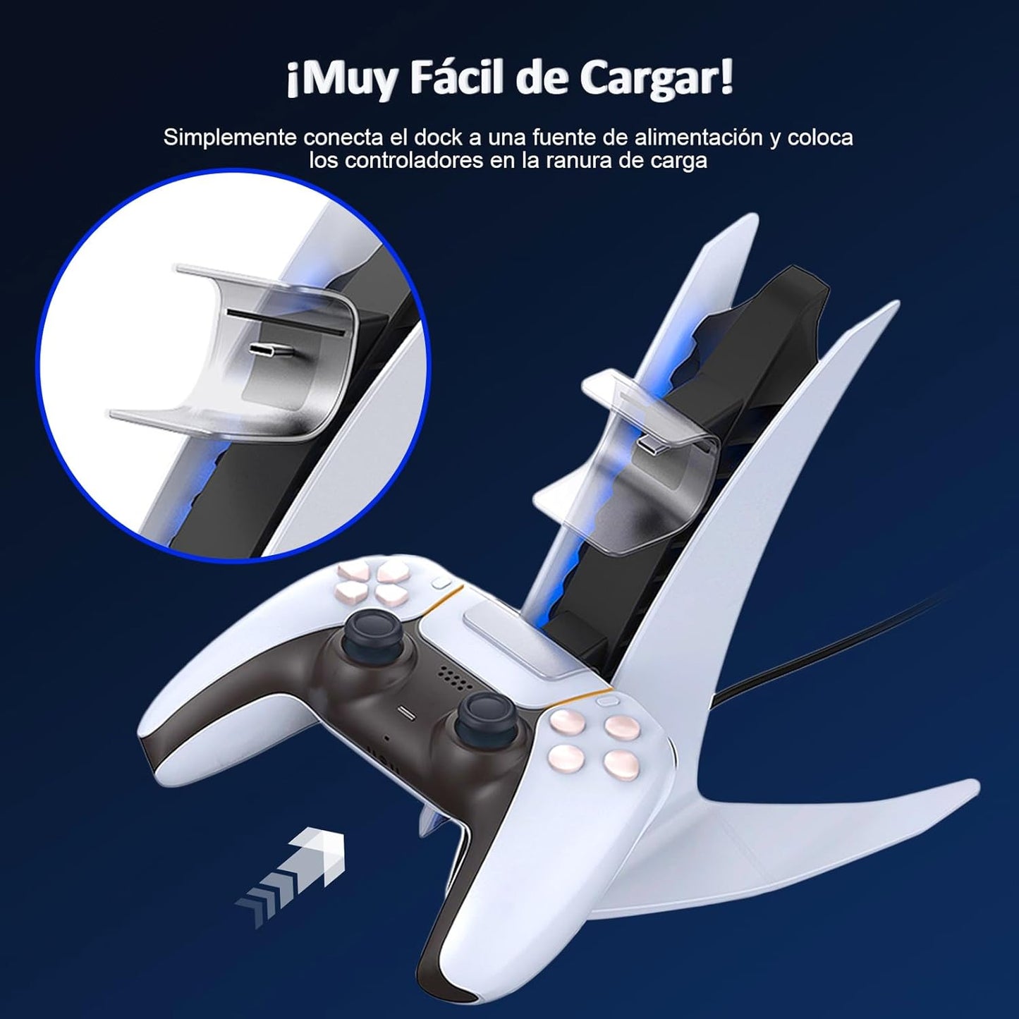 Nexigo Cargador De Controlador PS5 Edición Especial, Estación De Carga Inalámbrica Con Dos Puertos USB C, Base De Carga Rápida USB Dual Para Controlador Sony Playstation 5