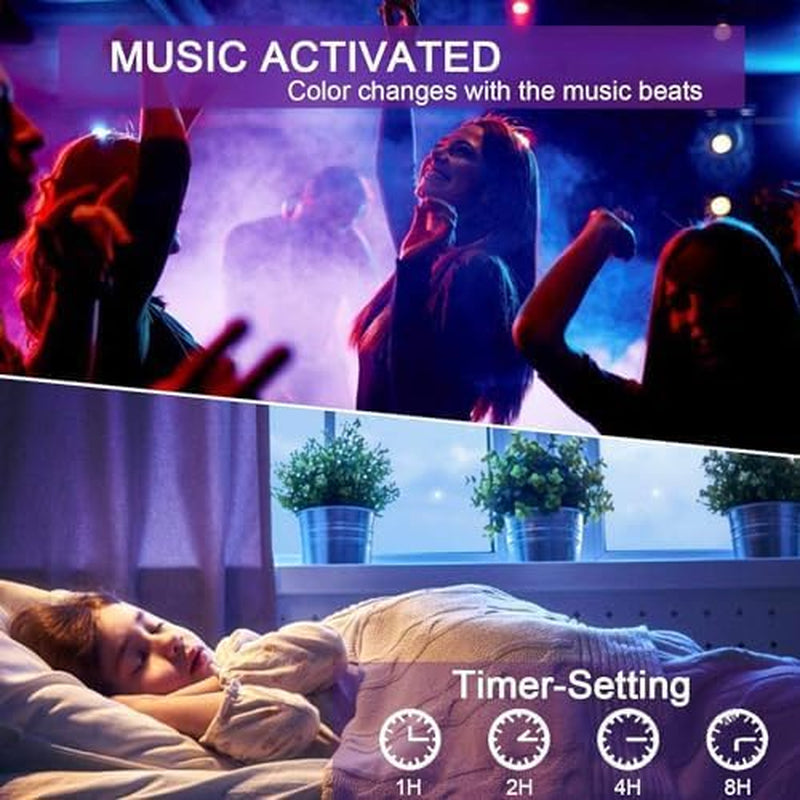Romwish Retroiluminación LED USB Bluetooth Para TV, RGB 5050 Se Sincroniza Con Música Y Se Conecta Mediante Control De Aplicación Y Se Puede Utilizar Para Dispositivos Grandes De 40 a 50 Pulgadas.