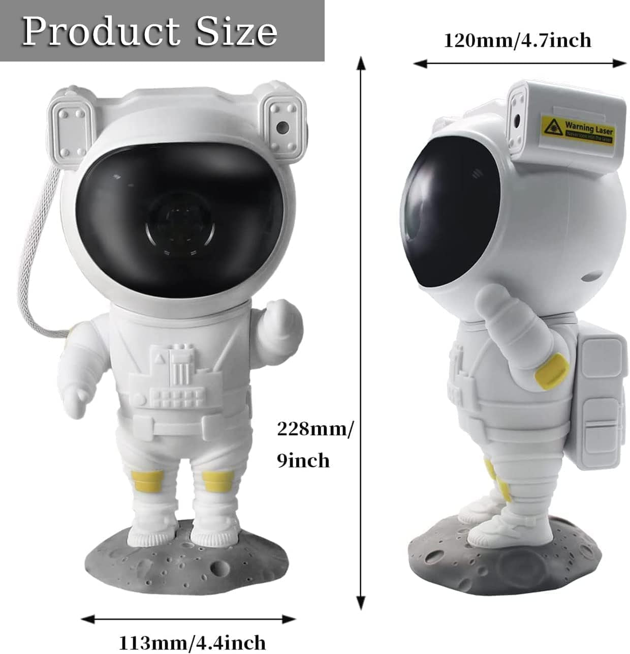 Lámpara Proyector Astronauta Galaxia, Luce Notturna Galaxy, Lampadario a Nebbia Astronauta LED Con Timer E Telecomando… (White Blue)