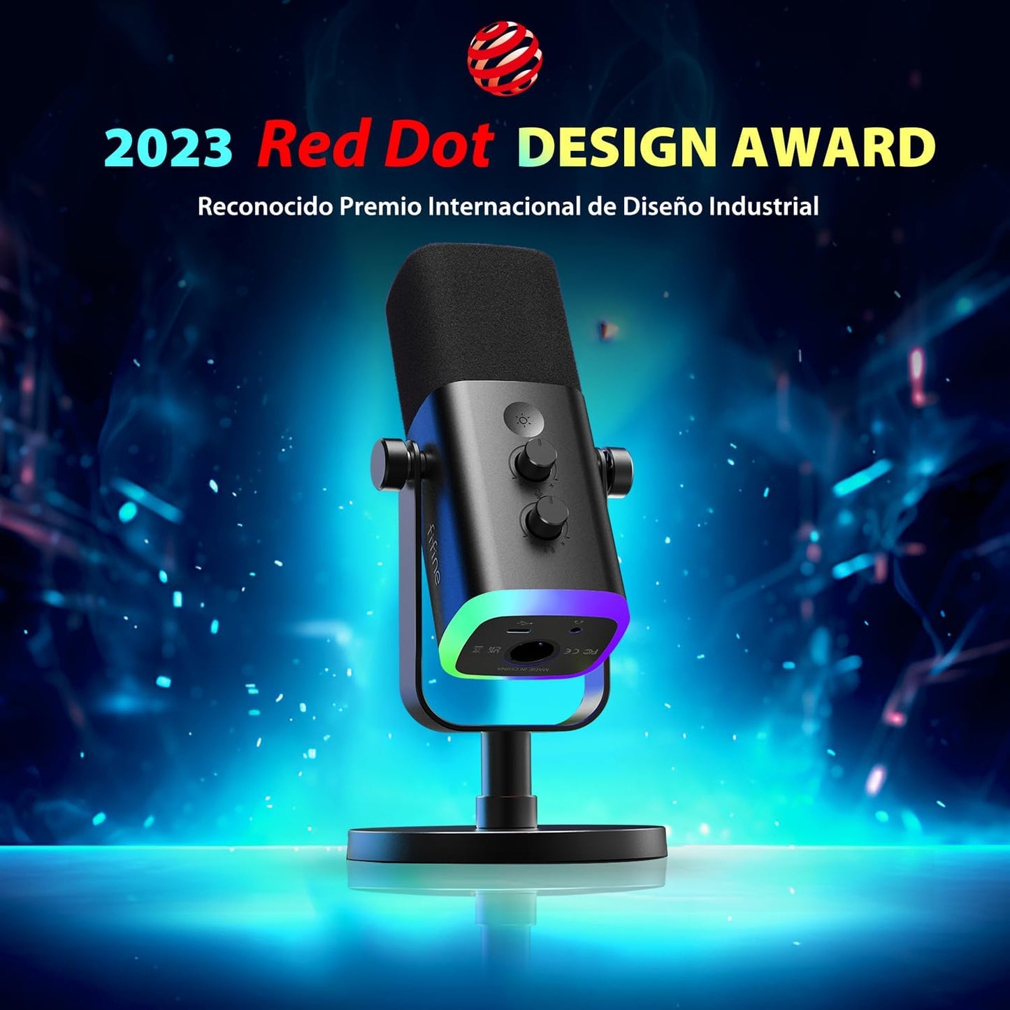 FIFINE USB XLR Gaming Microfono per PC PS4 PS5, Dinámico Micrófono De Streaming Podcast, Para Estudio Podcasting Grabación