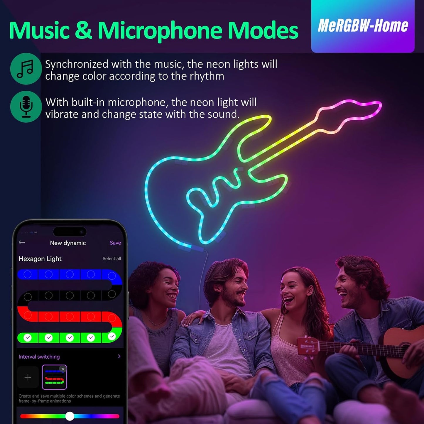Tiras LED Neon 3M, Luces LED Strip RGB De Neón De DIY Siliconecon, Control Por App, Inteligente Control Segmentado Modo Música Y Escena Arcoíris Para Habitación Gaming, Fiesta, Dormitorio