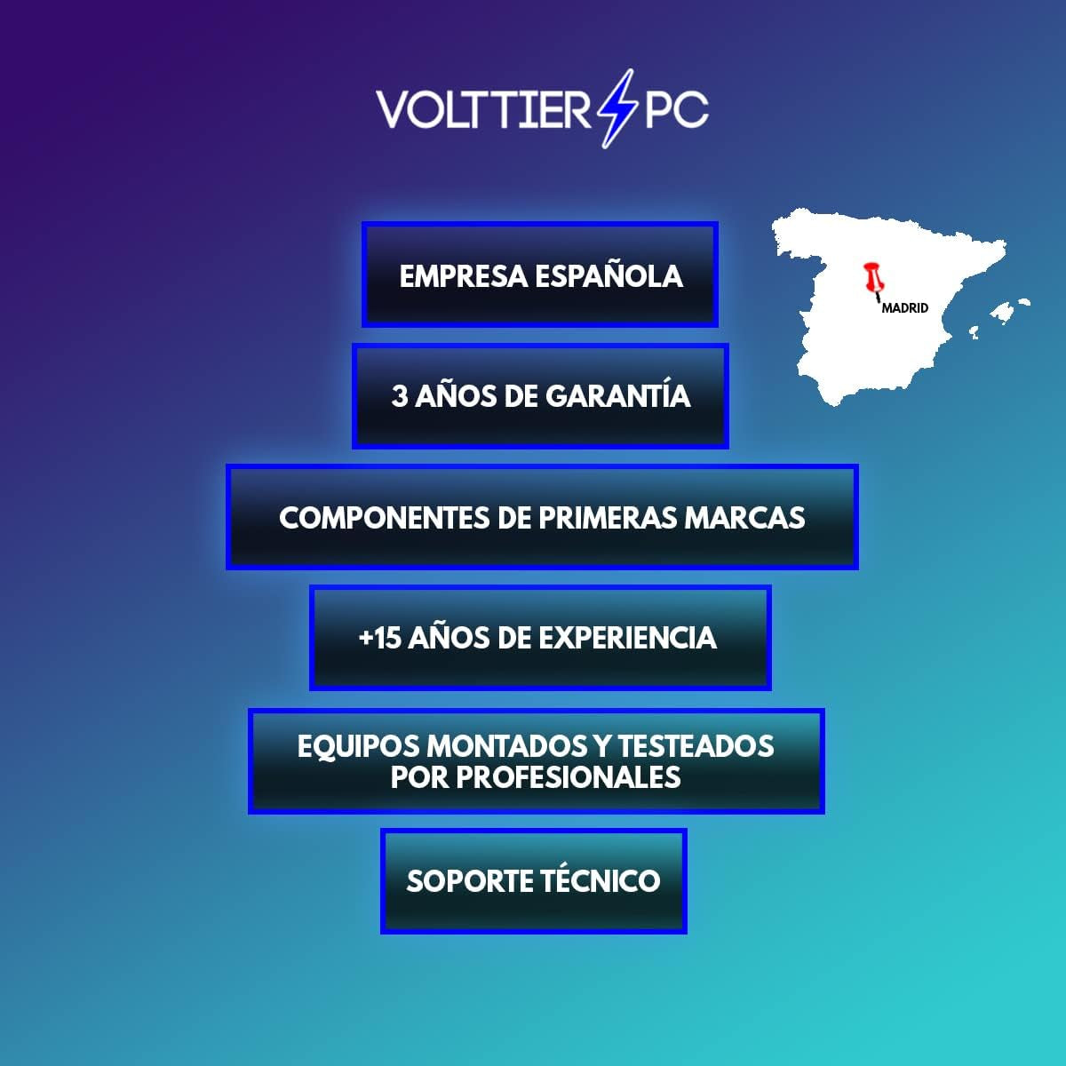 Volttierpc - PC Gaming Completo Intel Core I5 12400F | NVIDIA RTX 3050 6GB | 16GB DDR4 | 1TB M.2 SSD | Wifi 6 + Bluetooth 5.2 | Windows 11 Pro | Monitor 24" 100Hz | Pack Gamer | Ordenador Sobremesa