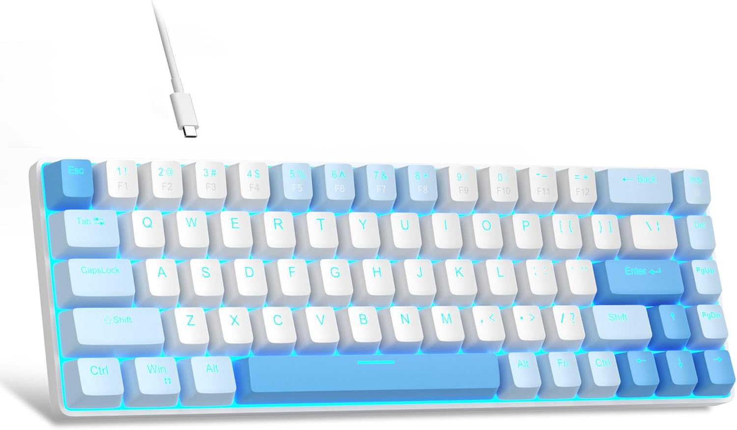 Mk-Box - Teclado Mecánico Para Juegos 60%, Interruptor Azul Y Rojo