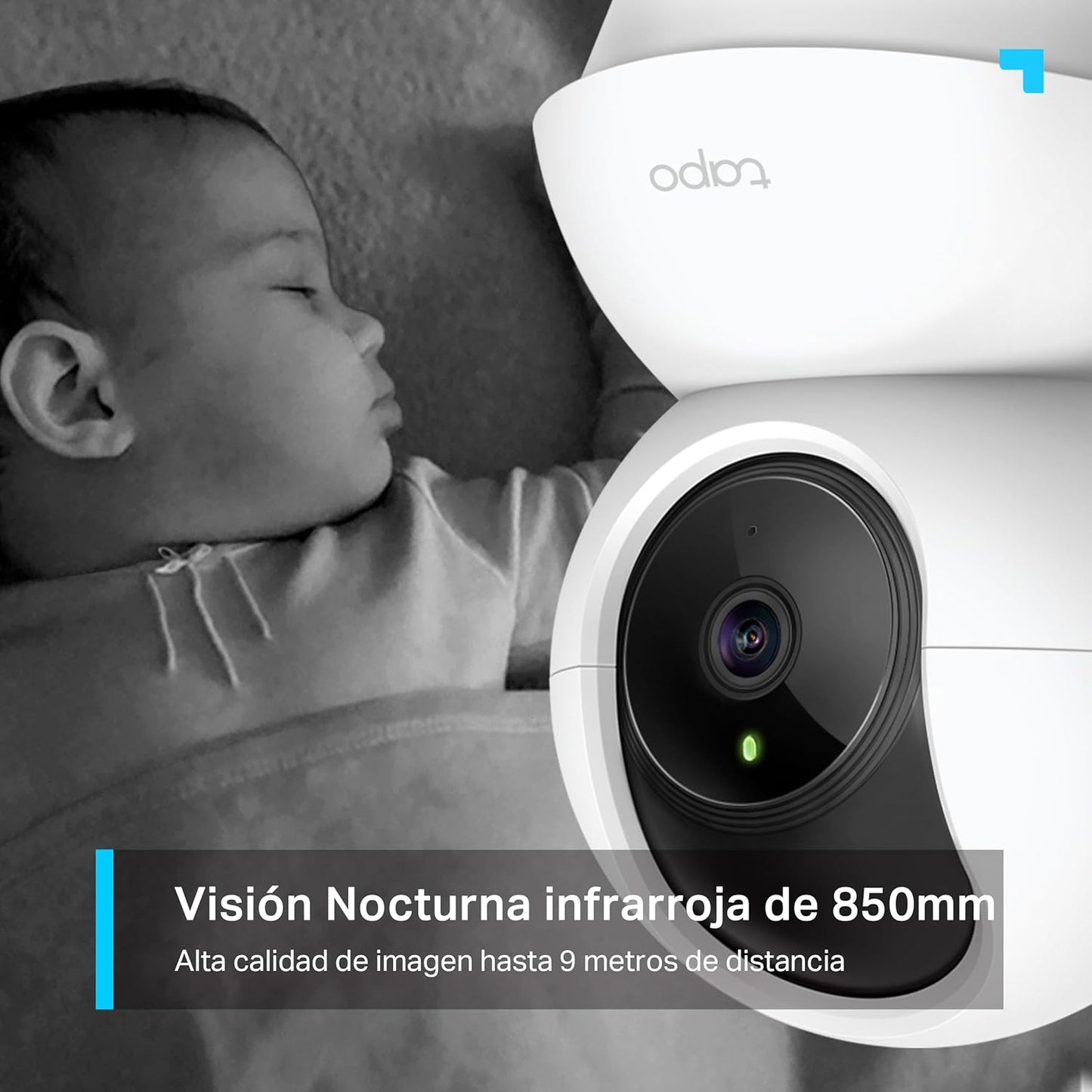 Tapo C210 - Cámara IP Wifi 360° Cámara De Vigilancia 2K (3Mp),Visión Nocturna Admite Tarjeta SD Hasta 512 GB, Detección Y Seguimiento De Movimiento, Control Remoto, Compatible Con Alexa