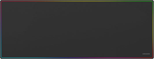 Mars Gaming MMP224, Alfombrilla Gaming XXL 880X330Mm, Diseño De Bordes Rainbow, Base Antideslizante De Caucho Natural, Superficie Nanotextil De Alta Precisión, Alfombrilla De Ratón Flexible, Negro