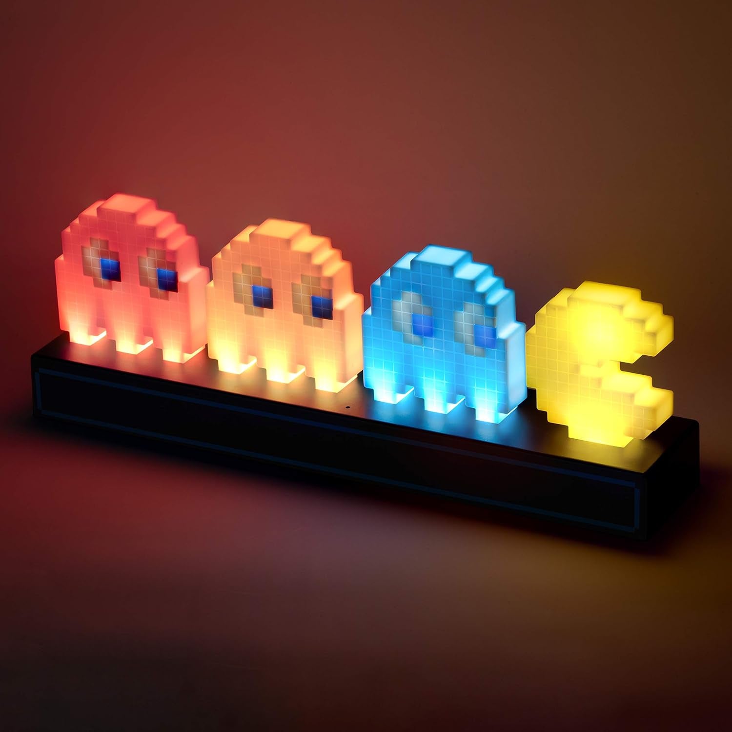 Luz De Escritorio Pac Man & Ghosts - Producto Oficial, Reactiva Al Sonido Con 3 Modos De Luz, Alimentado Por USB O Baterías, Decoración Retro Para Sala De Juegos, Regalo Para Gamers