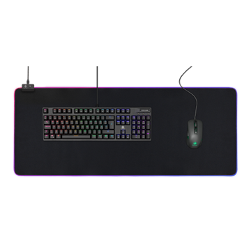 Mousepad gaming XXL DELTACO GAMING DMP310, RGB, 900 x 360 x 4mm, negru (GAM-079)-0
