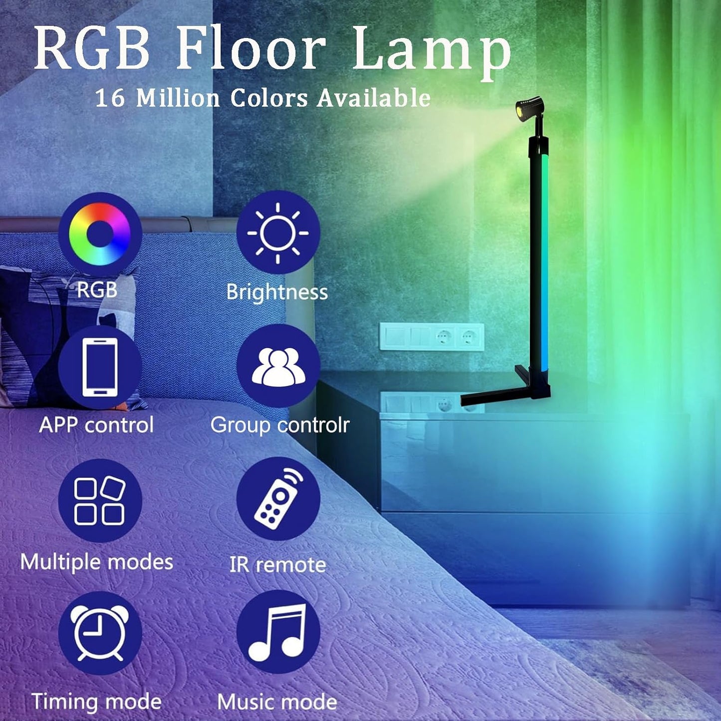RGB Lightbar 50Cm TV Luz De Fondo USB Operado Lámpara Ambiental 6W Smart Sync Con La Música Y El Control De APP, 360 ° Foco Giratorio, 270 ° Ángulo De Lámpara Para Juegos PC TV Decoración