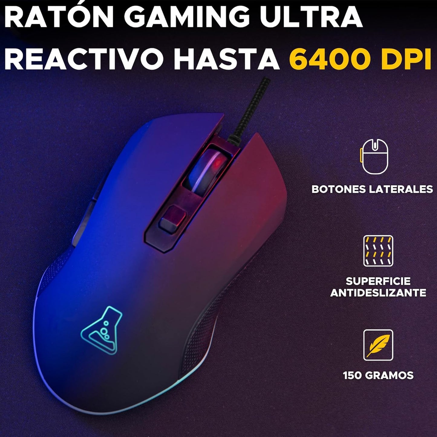 The G-Lab - Combo Hydrogen - Teclado Y Raton Gaming, Teclado Gaming 65% Con Cable, Retroiluminación RGB, QWERTY, Formato Compacto + Ratón Gaming RGB, 6 Botones, 6400 Dpi - Compatible Con PC/PS4/PS5