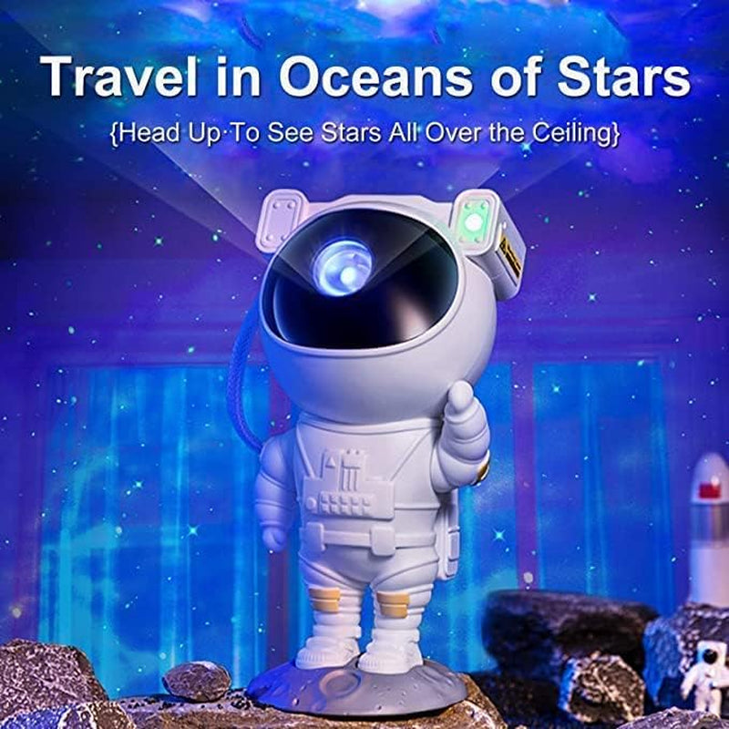 Lámpara Proyector Astronauta Galaxia, Luce Notturna Galaxy, Lampadario a Nebbia Astronauta LED Con Timer E Telecomando… (White Blue)