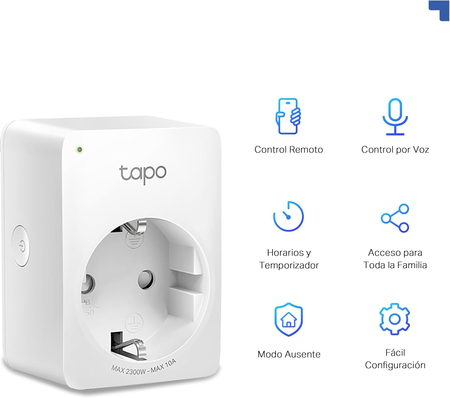 Tapo P100 (2 Paquetes) – Mini Enchufe Inteligente Wi-Fi, Óptimo Para Programar Encendido/Apagado Y Ahorro De Energía, No Necesita Concentrador, Compatible Con Alexa Y Google Home, Blanco