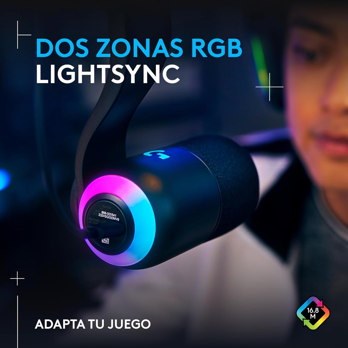 Logitech G Yeti GX, Micrófono Dinámico RGB Con LIGHTSYNC Para Gaming, Micrófono USB Para Streaming, Supercardioide, Plug and Play USB Para Pc/Mac - Negro