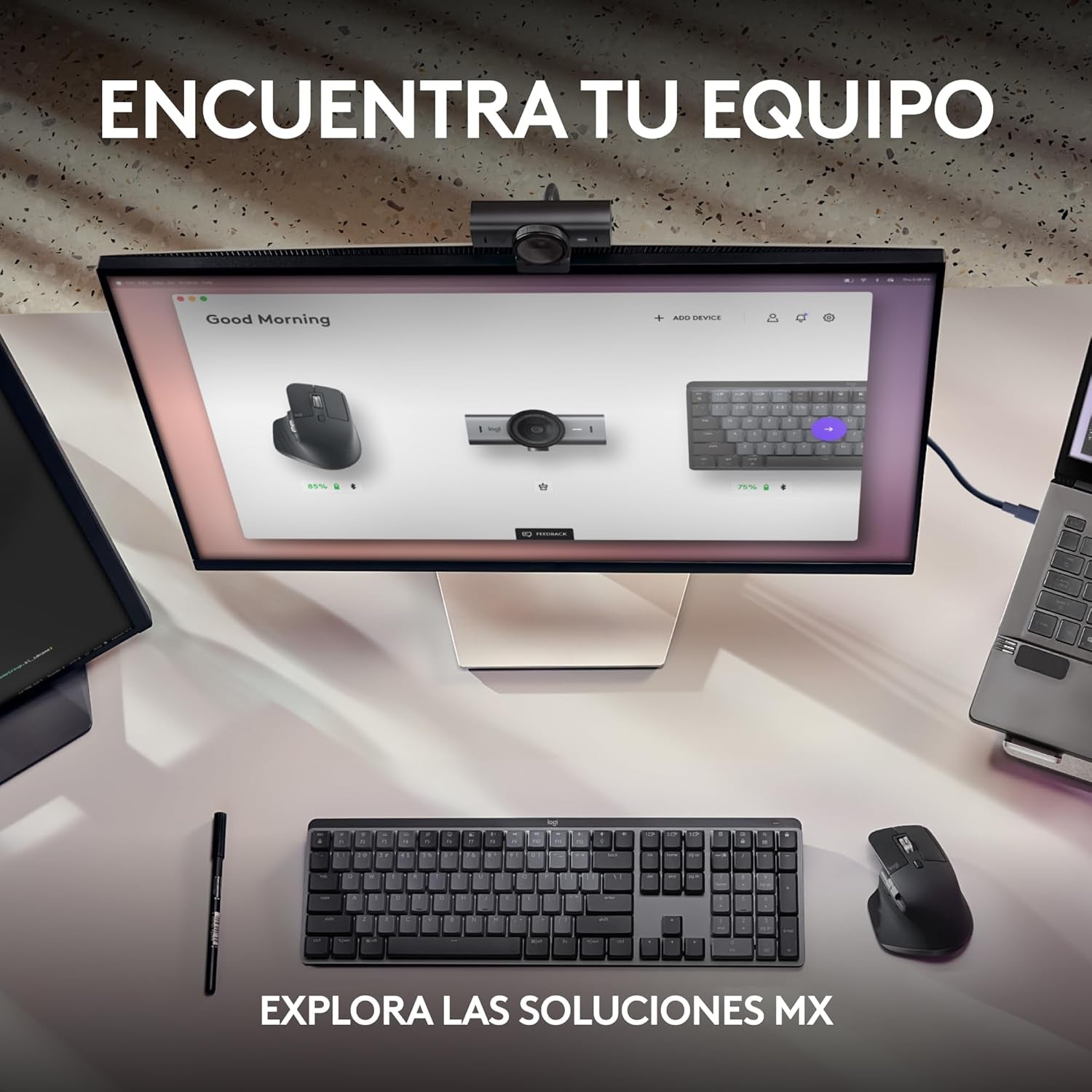 Logitech MX Brio Ultra HD 4K Para Colaboración Y Streaming Cámara Web, 1080P a 60 FPS, Dos Micrófonos Reductores De Ruido, USB-C, Tapa, Compatible Con Microsoft Teams, Zoom, Google Meet, Grafito
